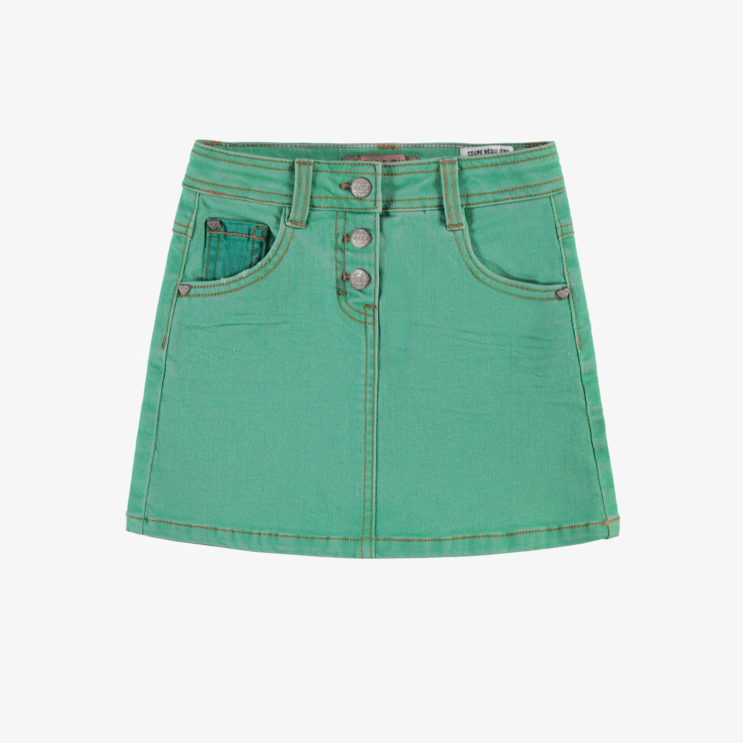 Jupe turquoise en denim, enfant