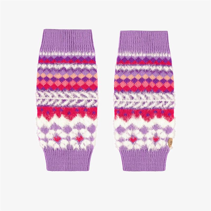 Jambières mauves en tricot avec motifs, enfant - Souris Mini
