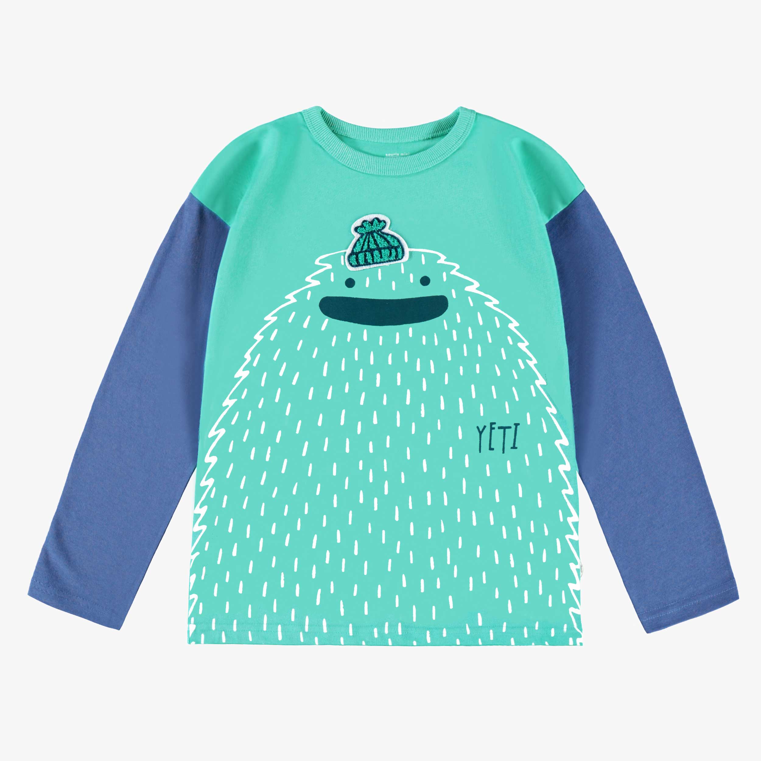 T-shirt turquoise avec illustration, enfant