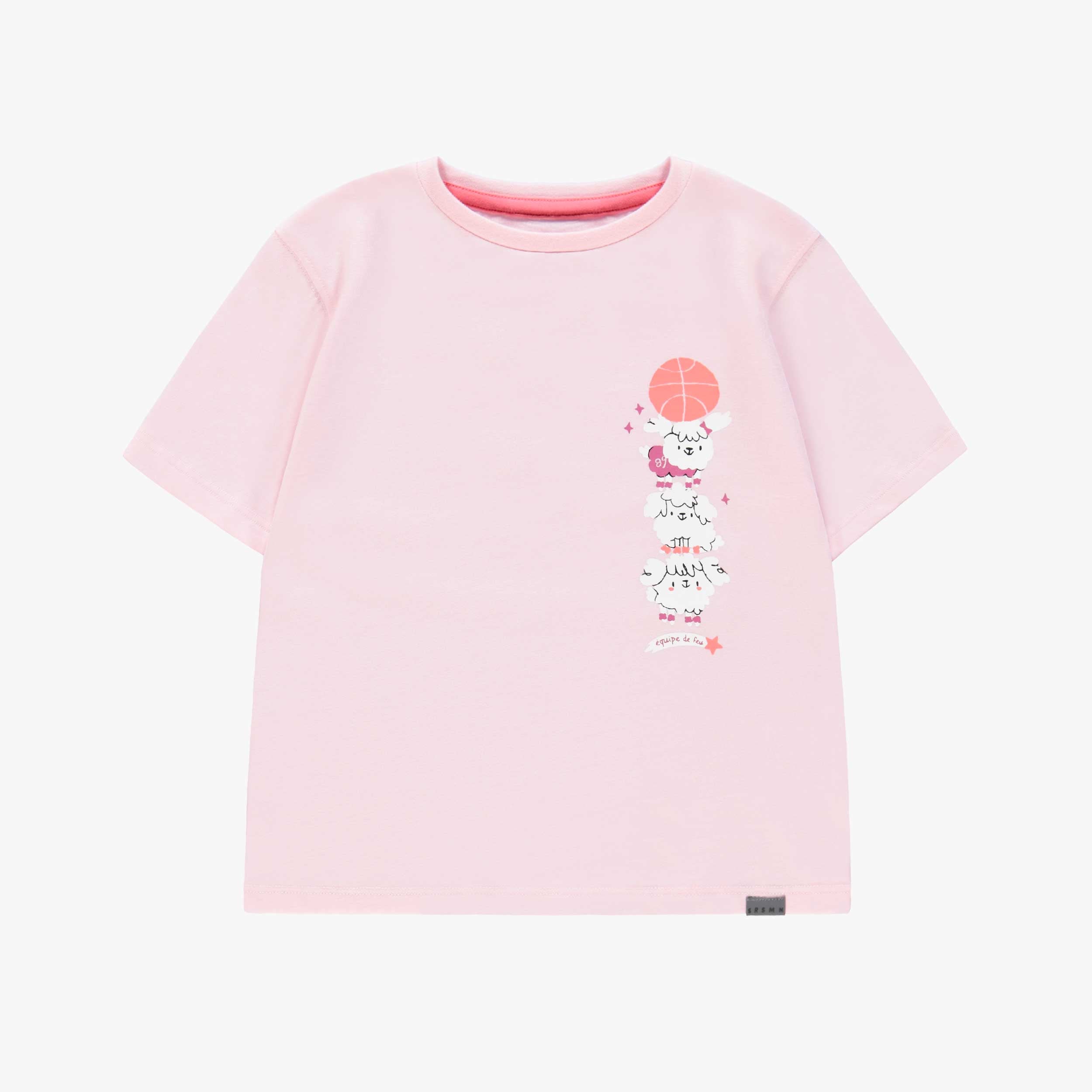 T-shirt rose avec illustration, enfant