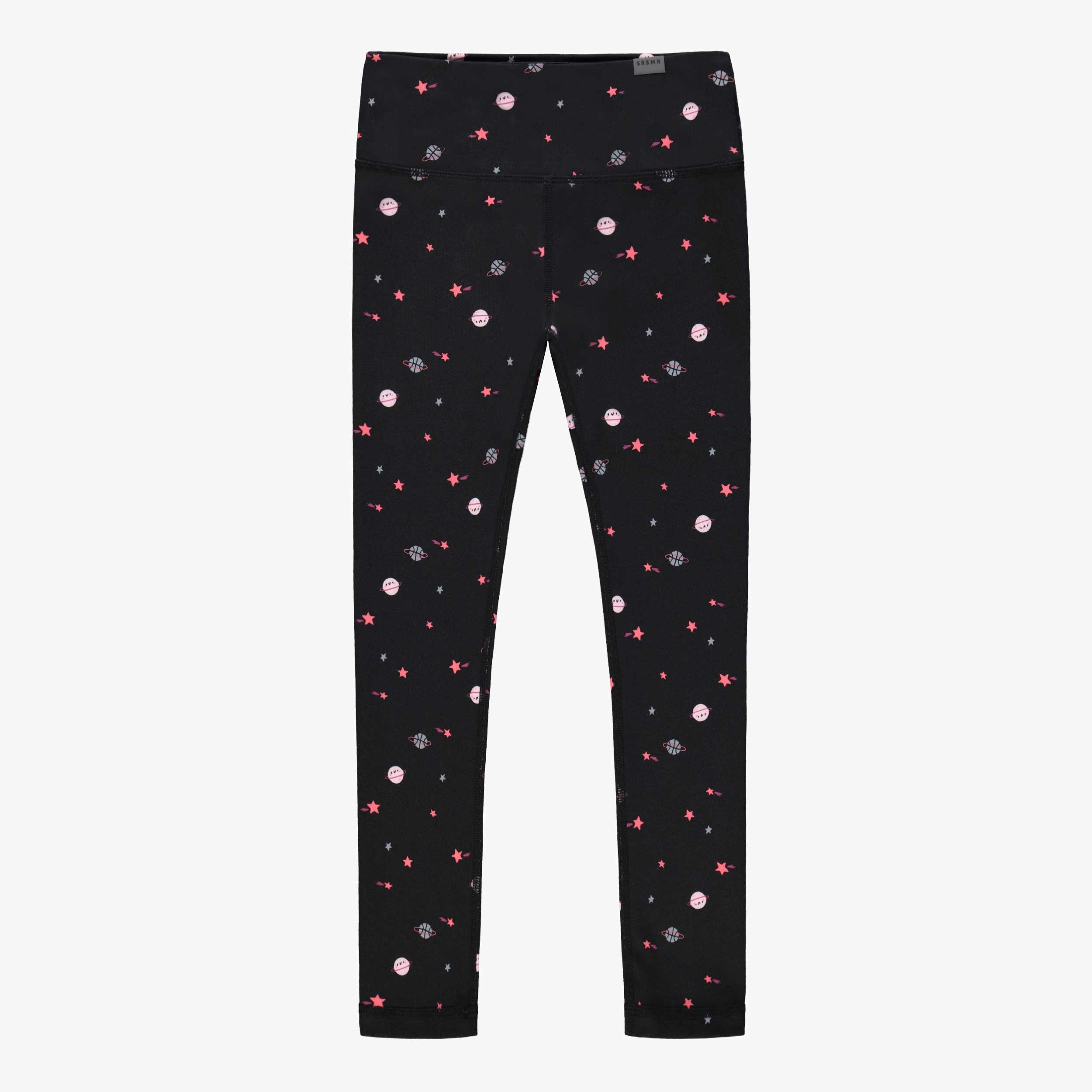 Legging de sport noir à motifs, enfant