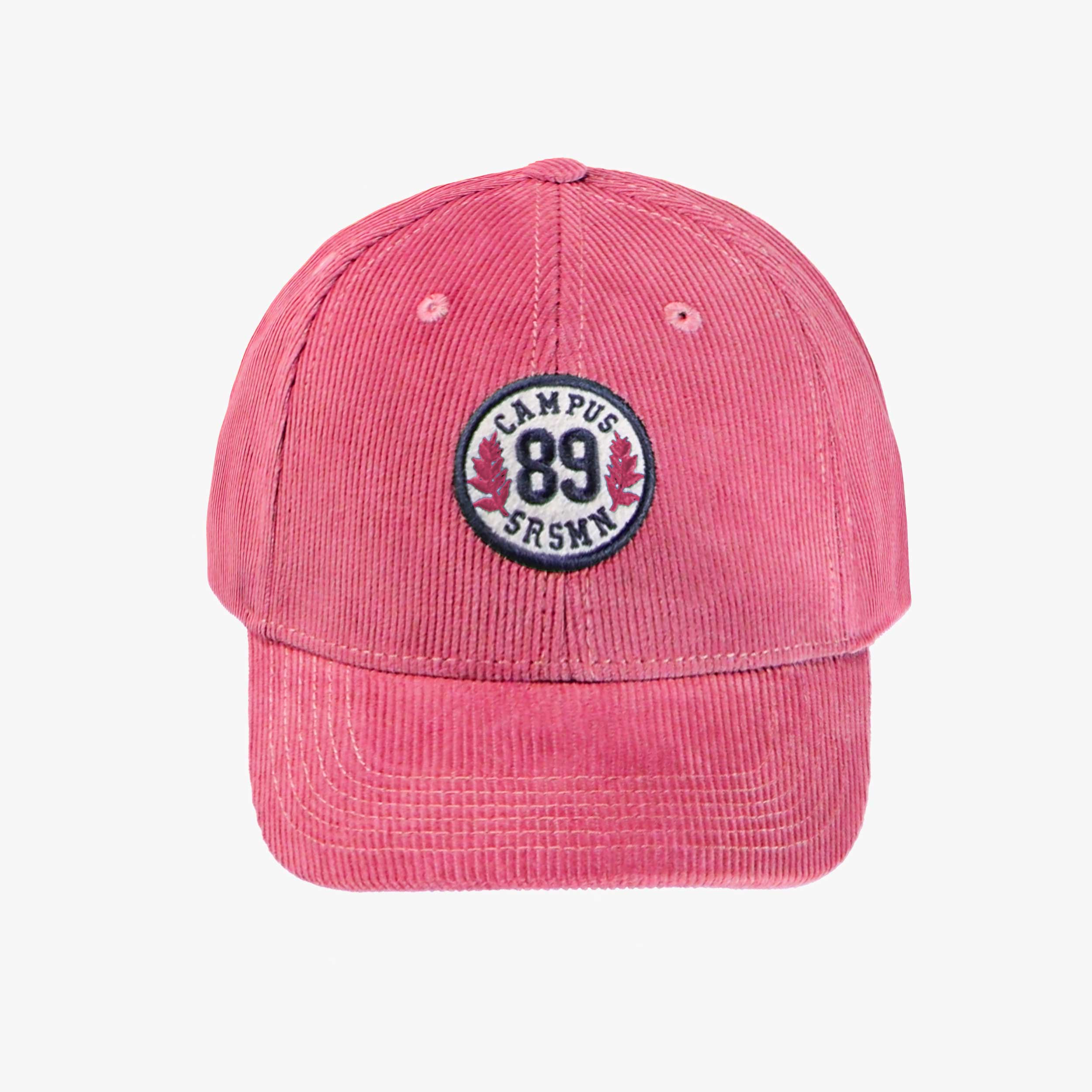 Casquette rose en micro-velours côtelé, enfant