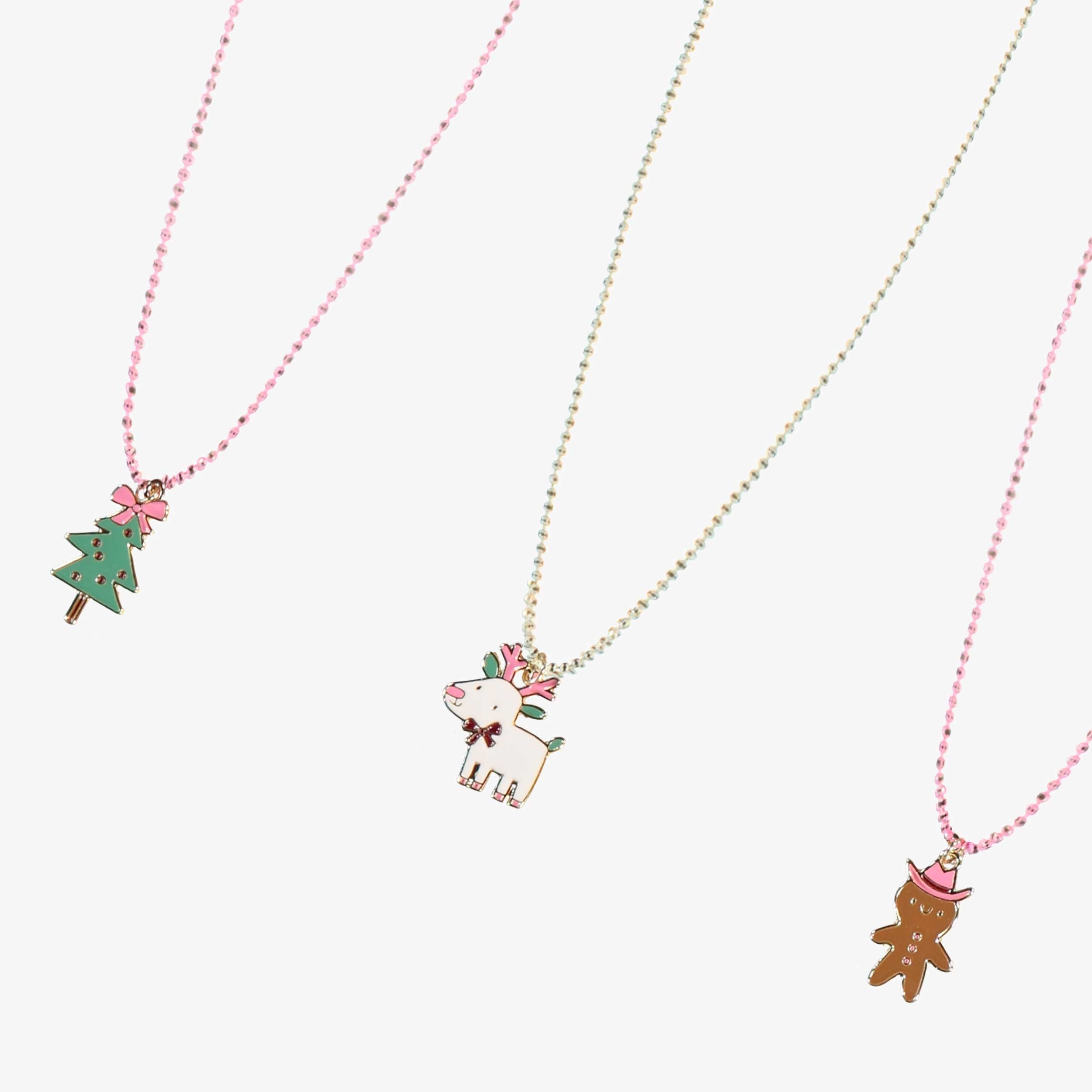 Trio de colliers pain d’épice, renne et sapin, enfant