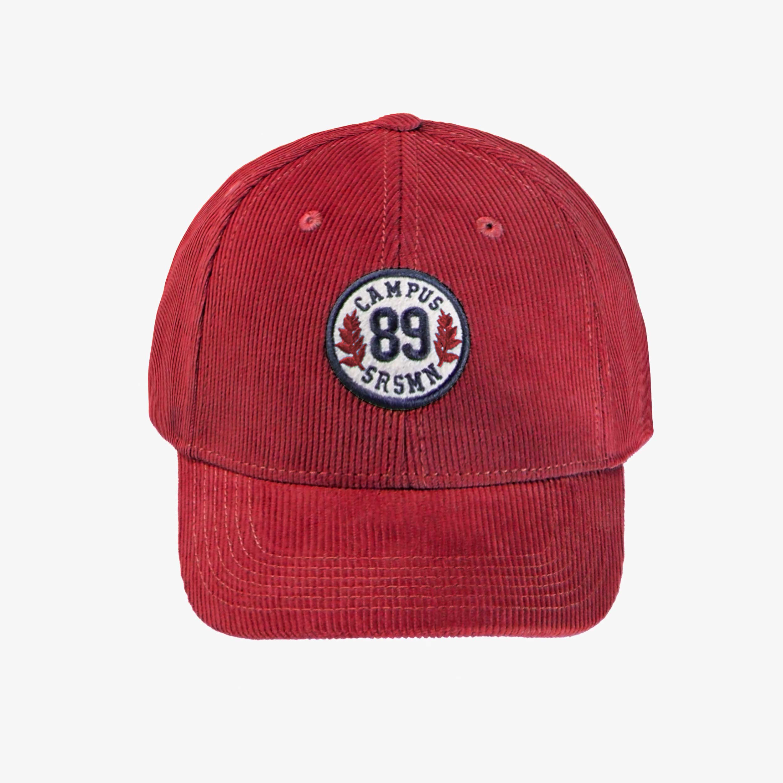 Casquette rouge en micro-velours côtelé, enfant