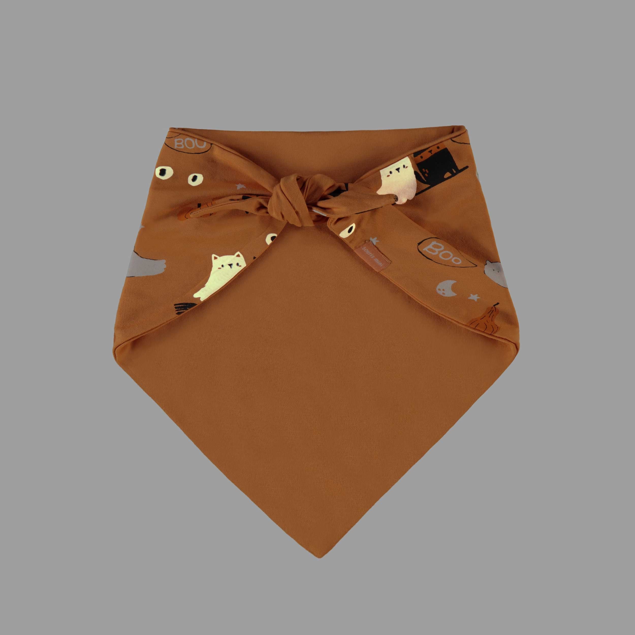 Orange pet scarf with Halloween all over print