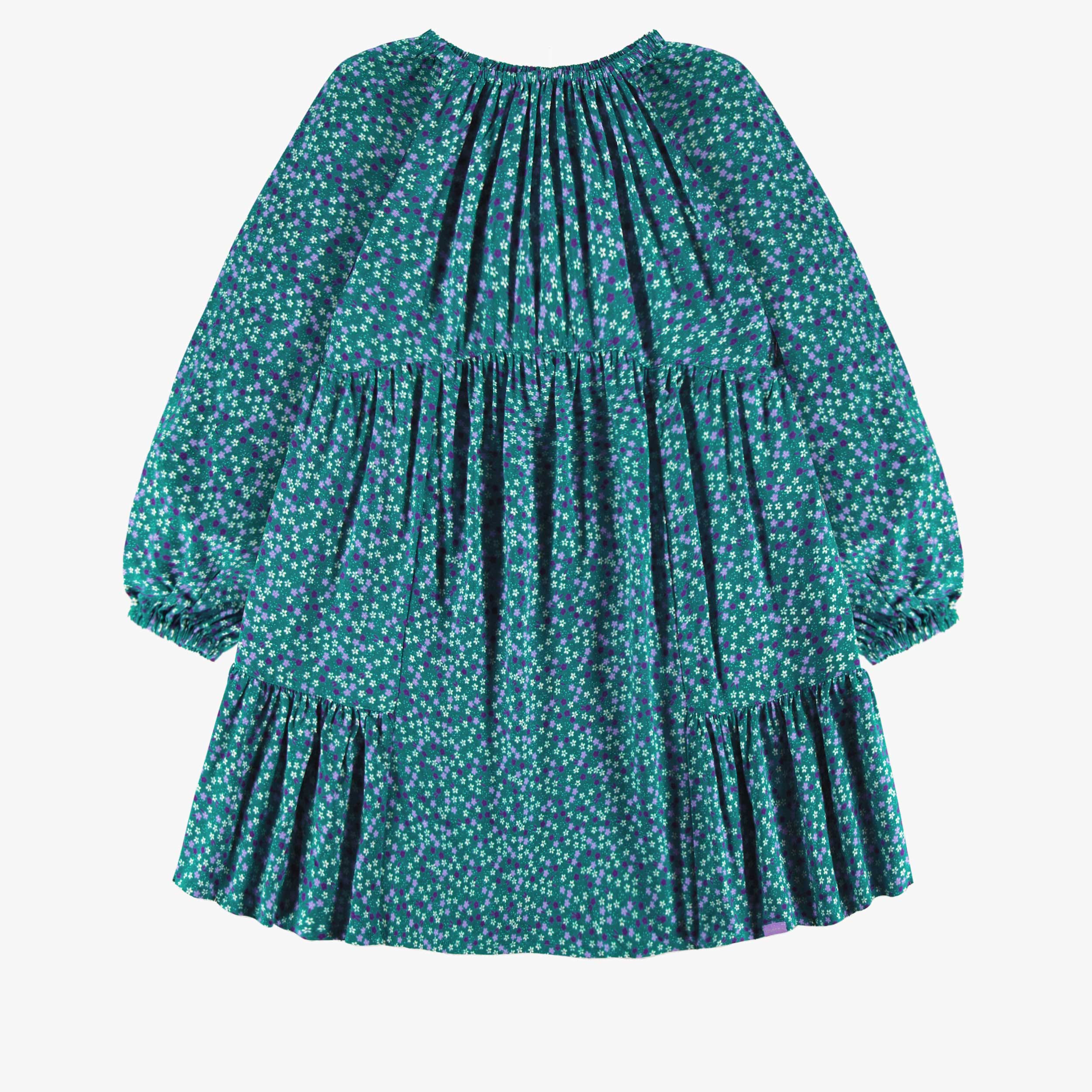 Robe turquoise à motif floral, enfant