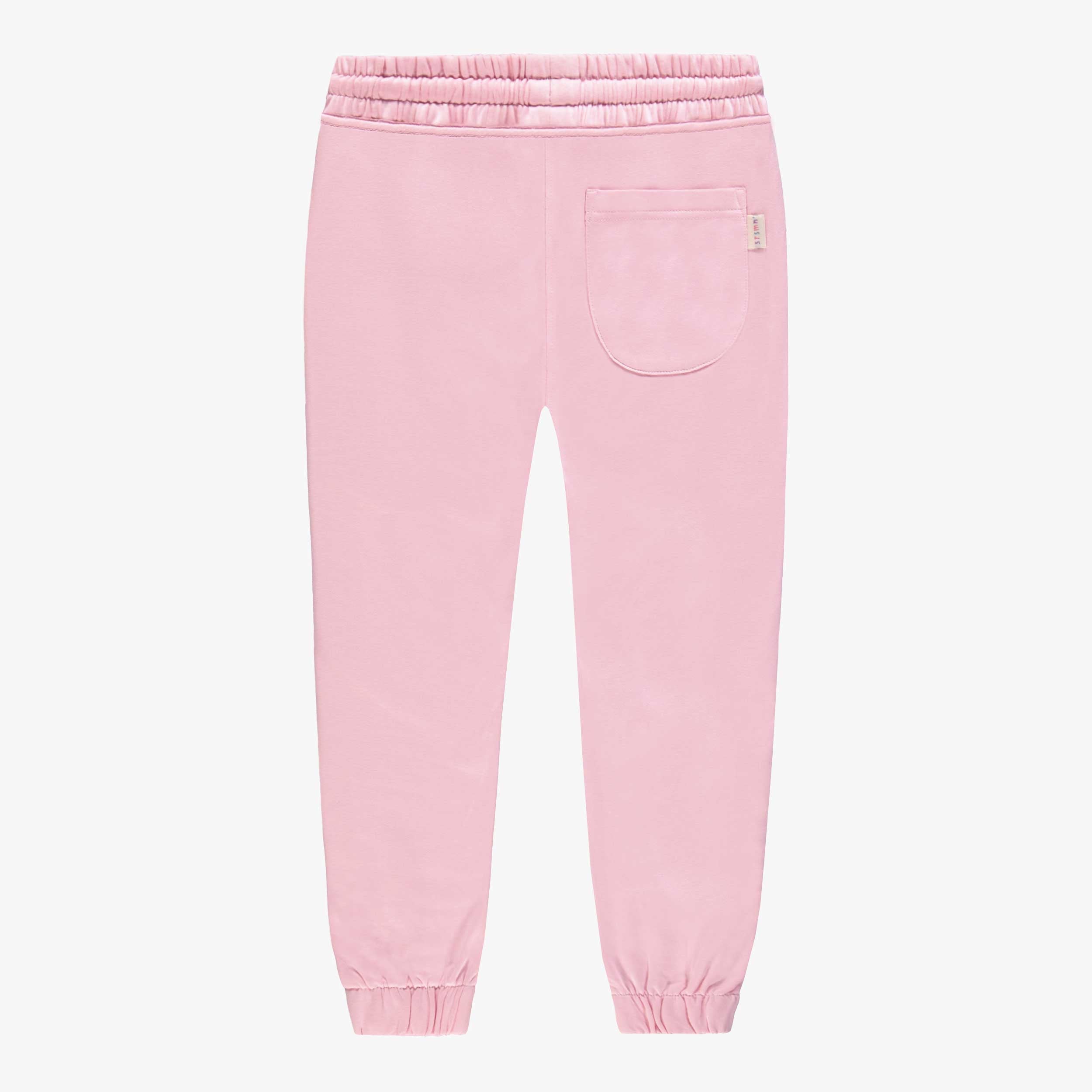 Dos du pantalon rose style jogger en molleton, enfant
