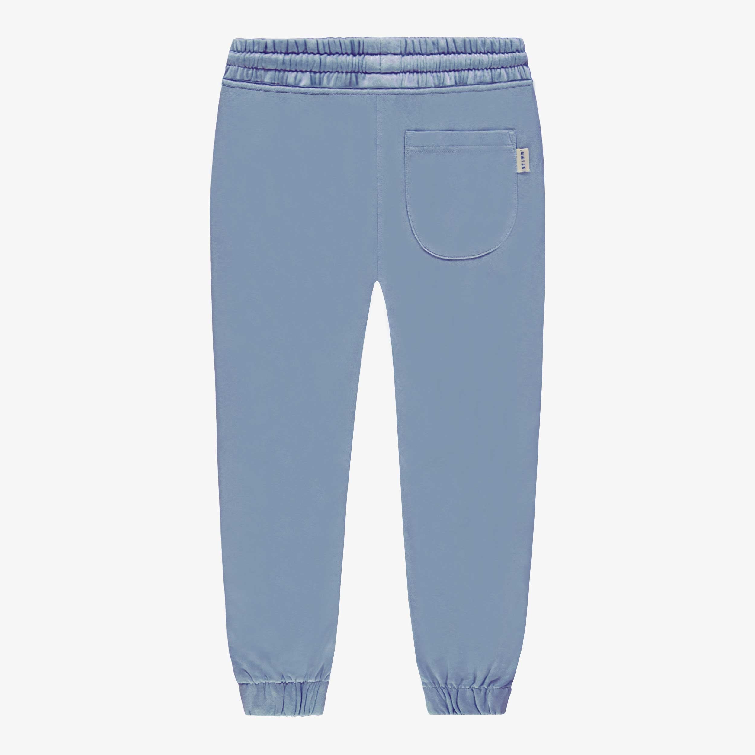 Dos du pantalon turquoise style jogger en molleton, enfant