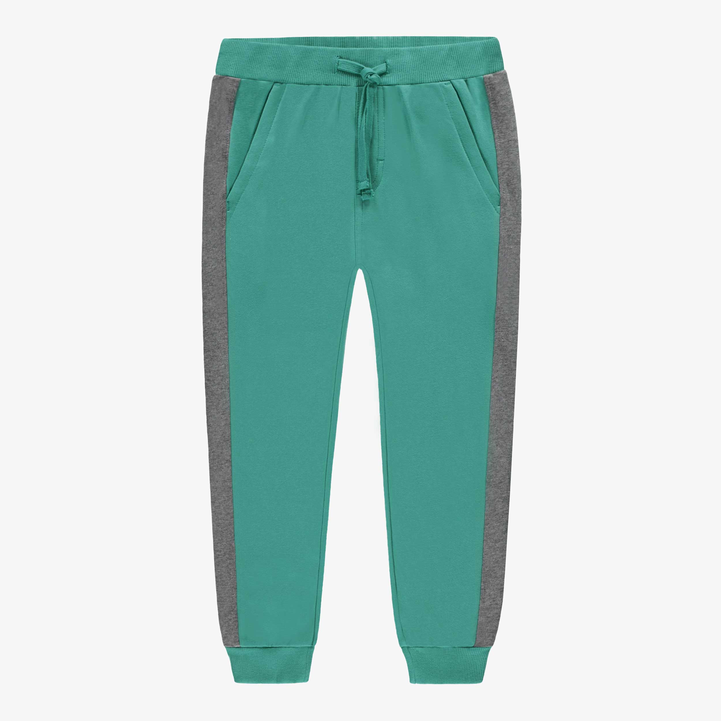 Pantalon style jogger vert et gris, enfant