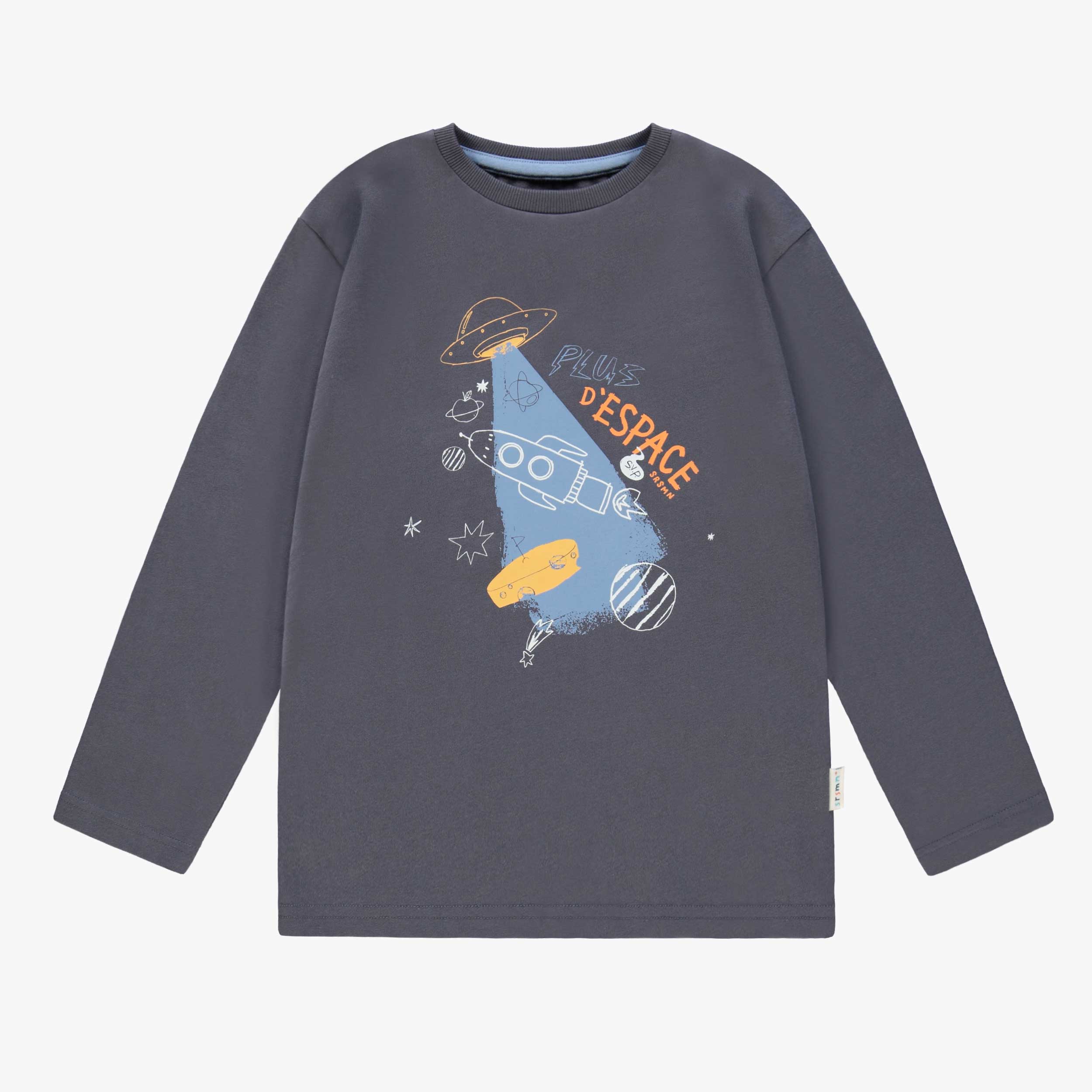 T-shirt gris foncé avec illustration, enfant