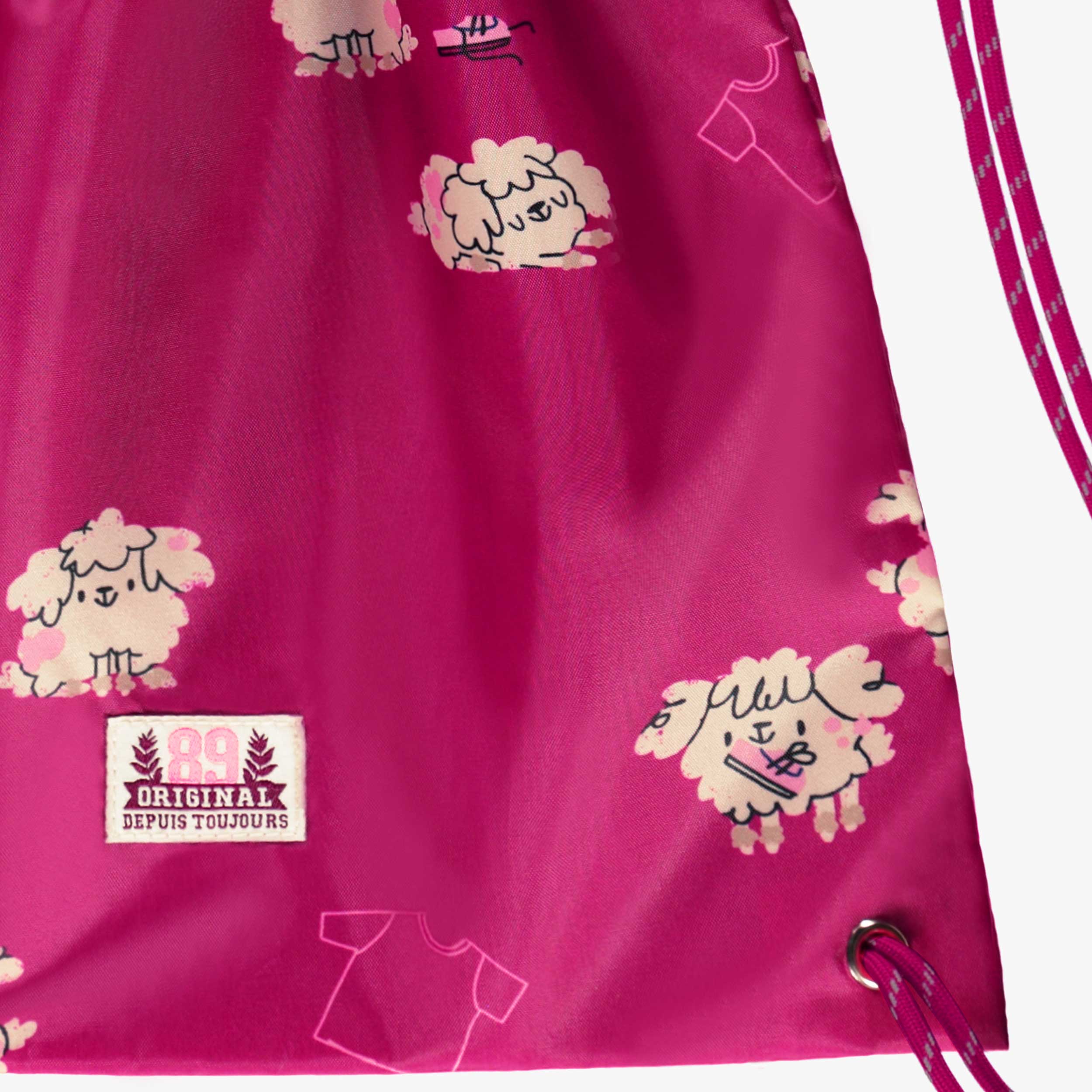 Sac tout usage rose foncé à motifs de chiens, enfant