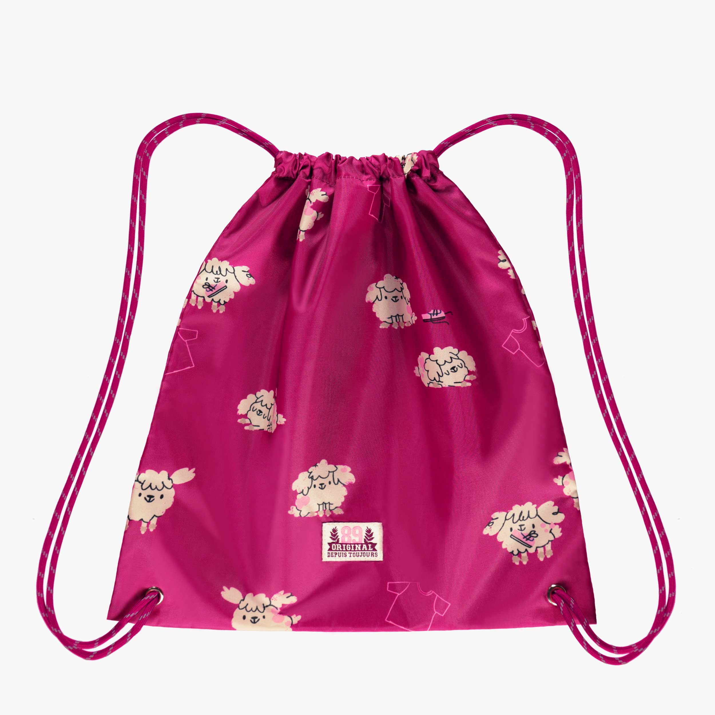 Sac tout usage rose foncé à motifs de chiens, enfant