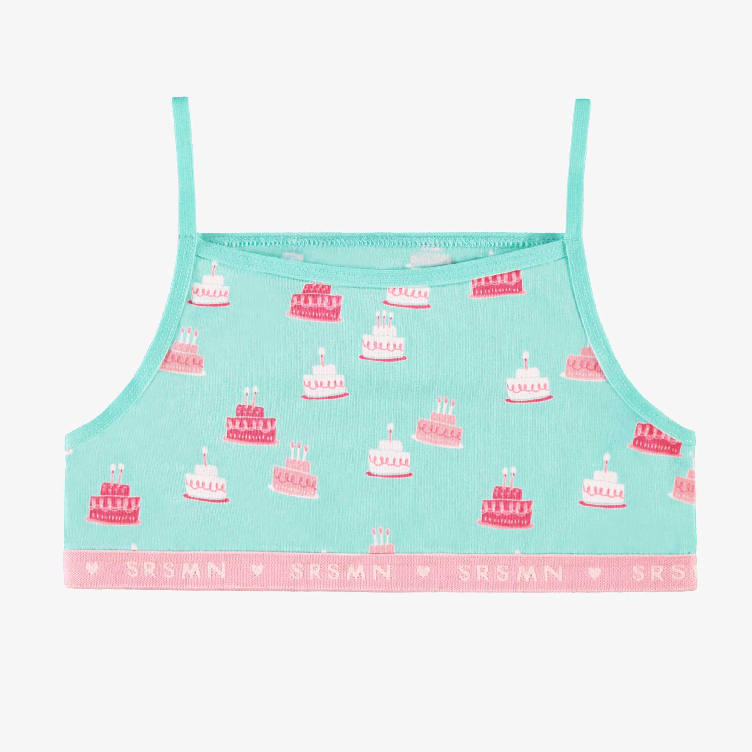 Camisole courte turquoise à motifs de gâteaux, enfant