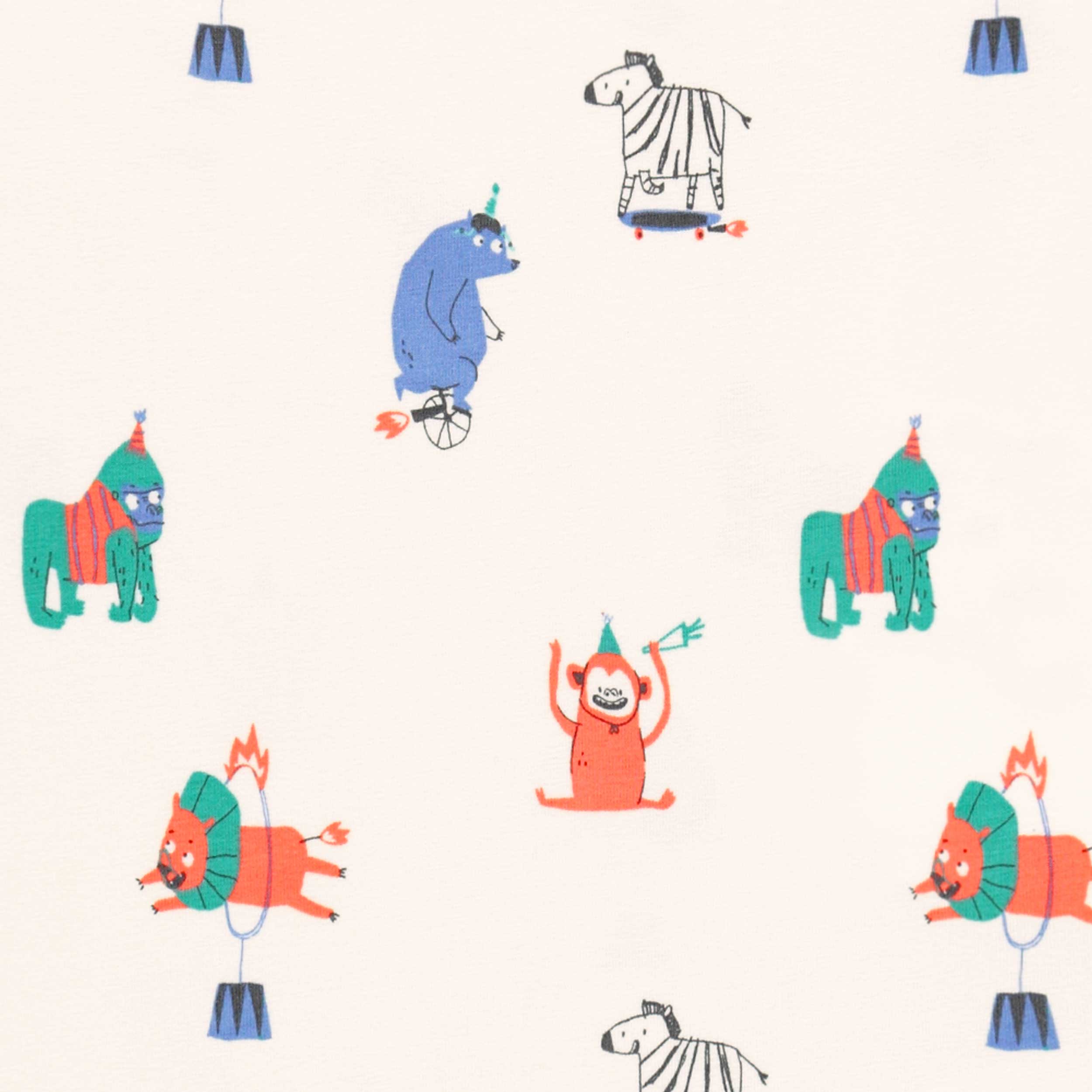 Cream boxer brief with animal all over print, child