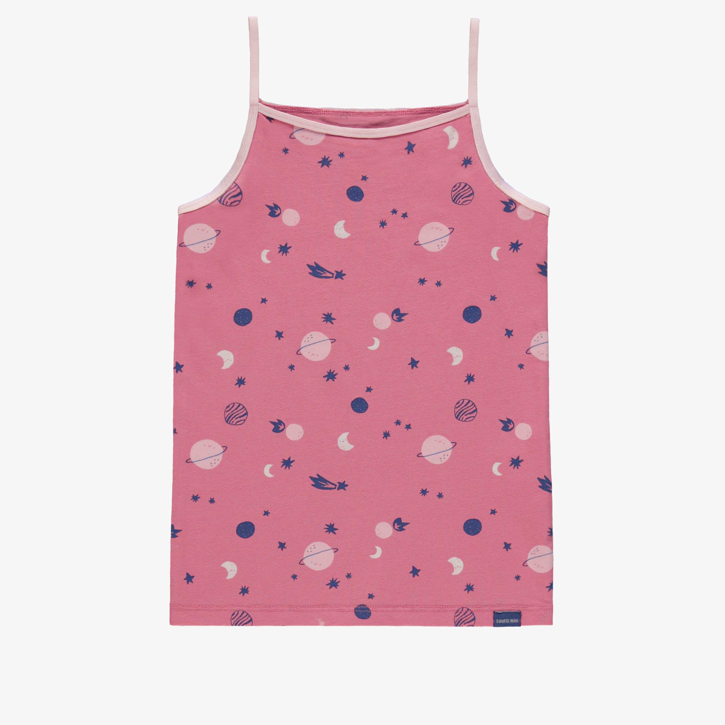 Camisole rose à motifs de planètes, enfant