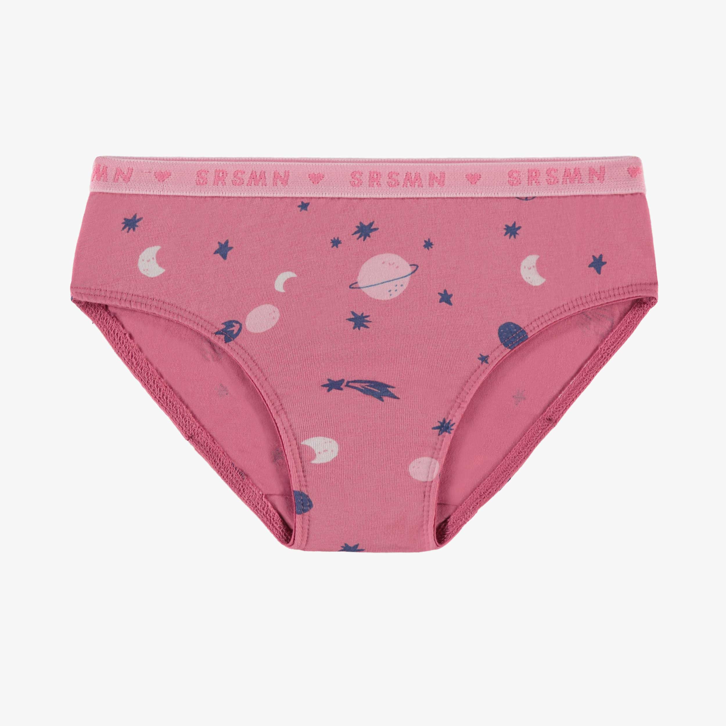 Culotte bikini rose à motifs de planètes, enfant