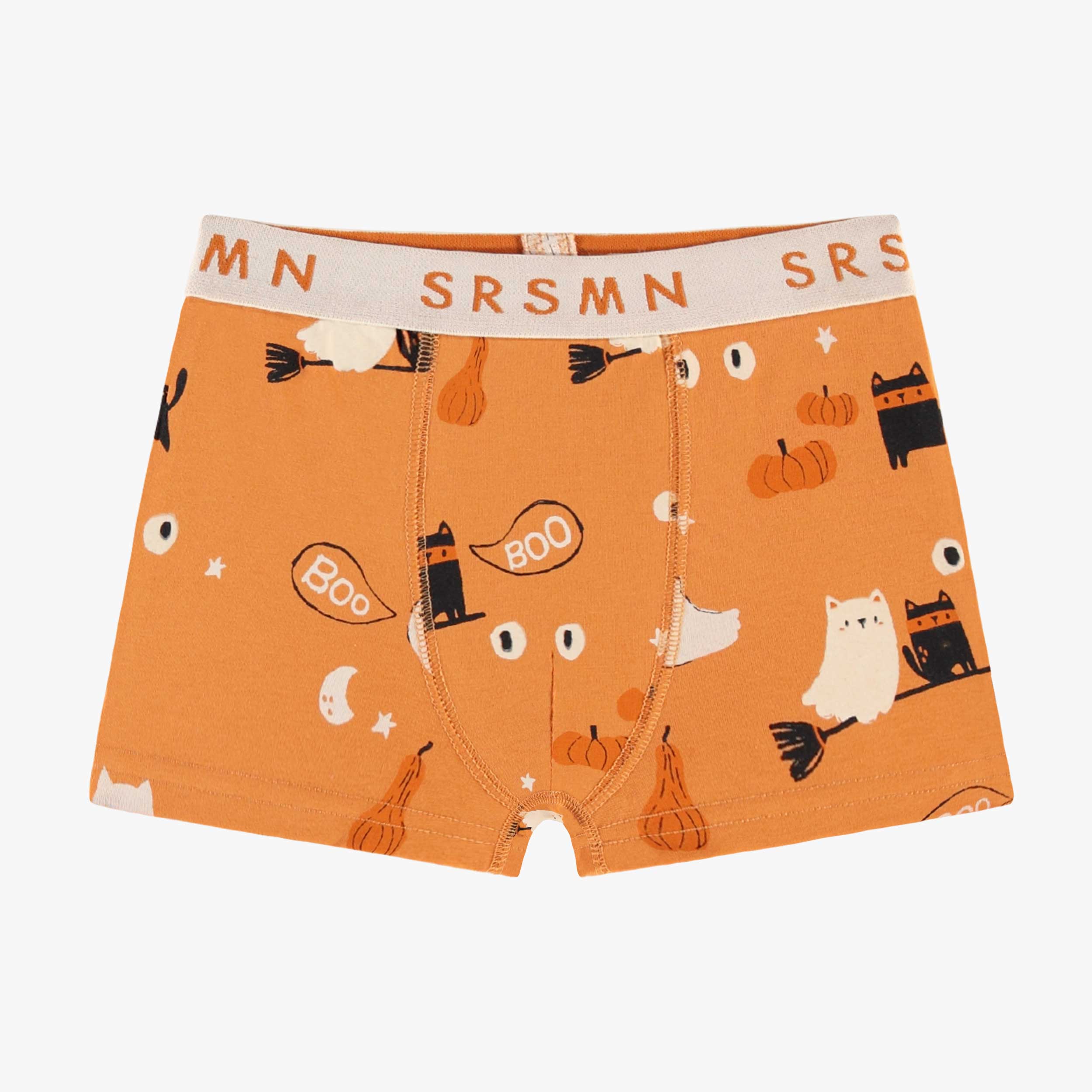 Boxer orange à motifs d’Halloween, enfant
