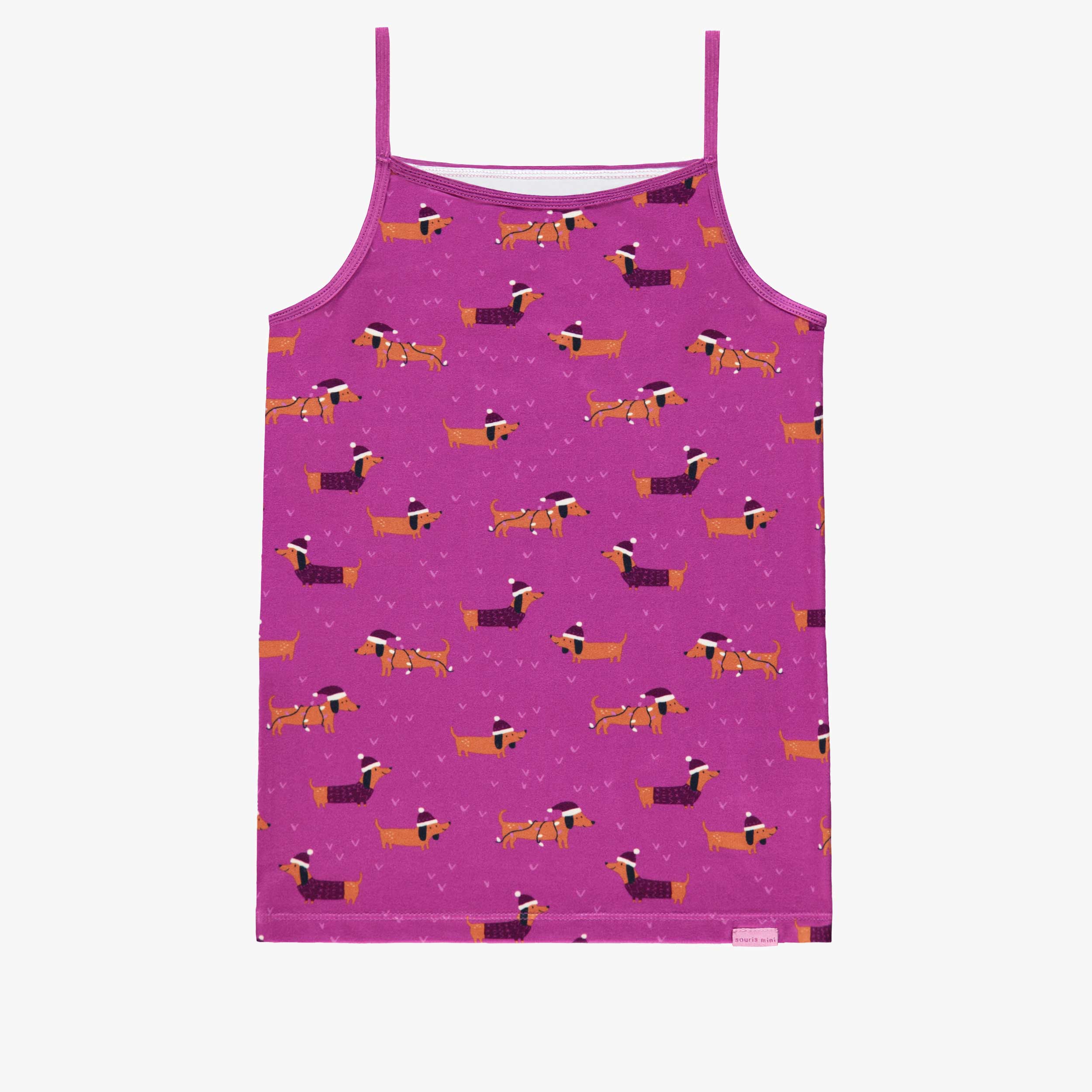 Camisole mauve à motifs de chiens, enfant