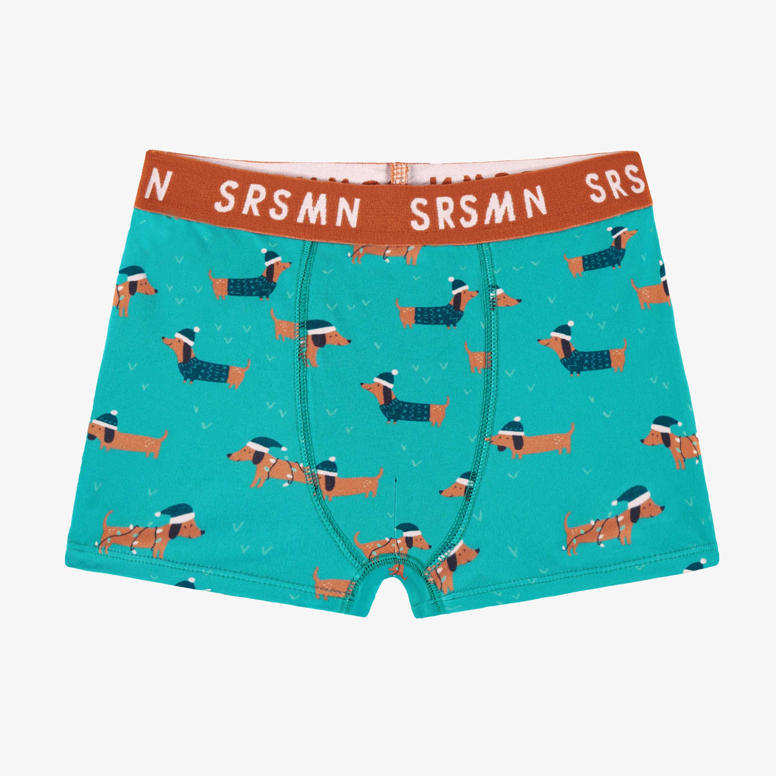 Boxer turquoise à motifs de chiens, enfant