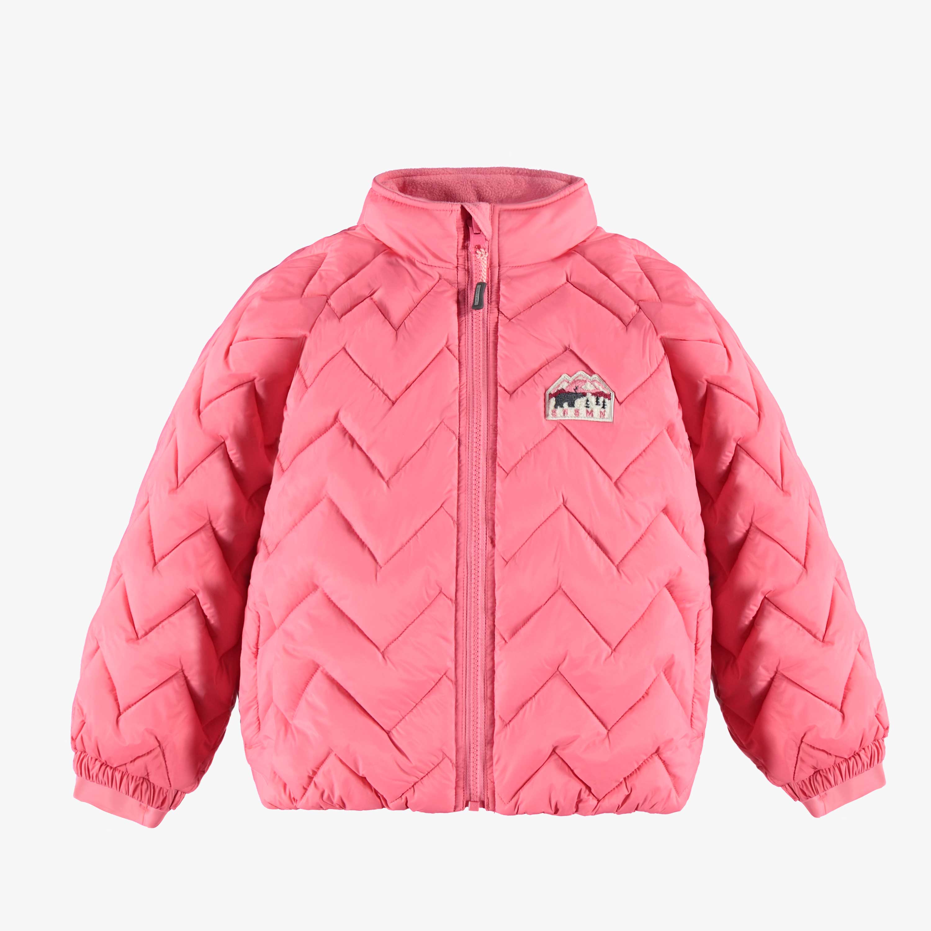 Doudoune de l'habit de neige 3 en 1 rose et bleu denim, enfant