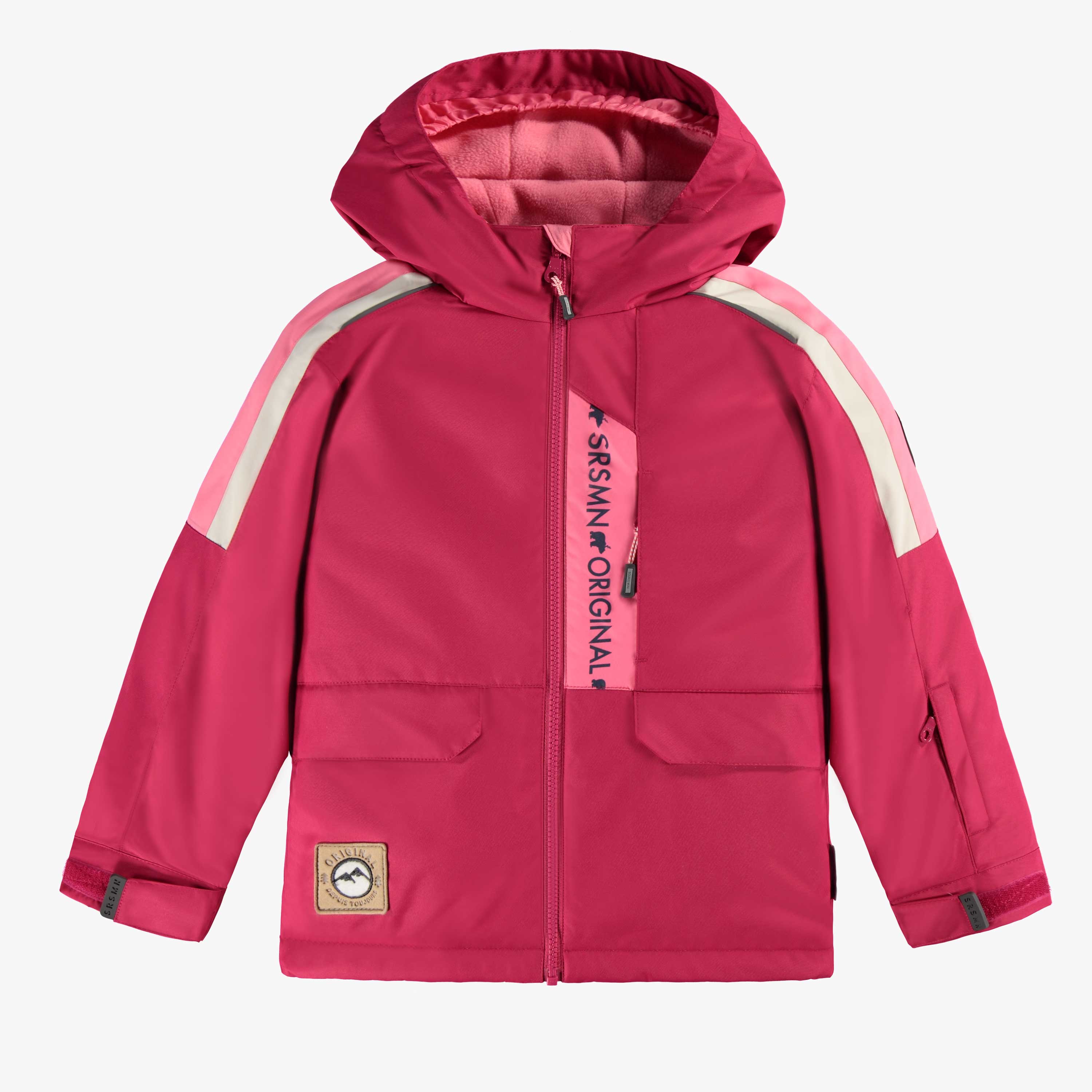 Manteaux de l'habit de neige 3 en 1 rose et bleu denim, enfant