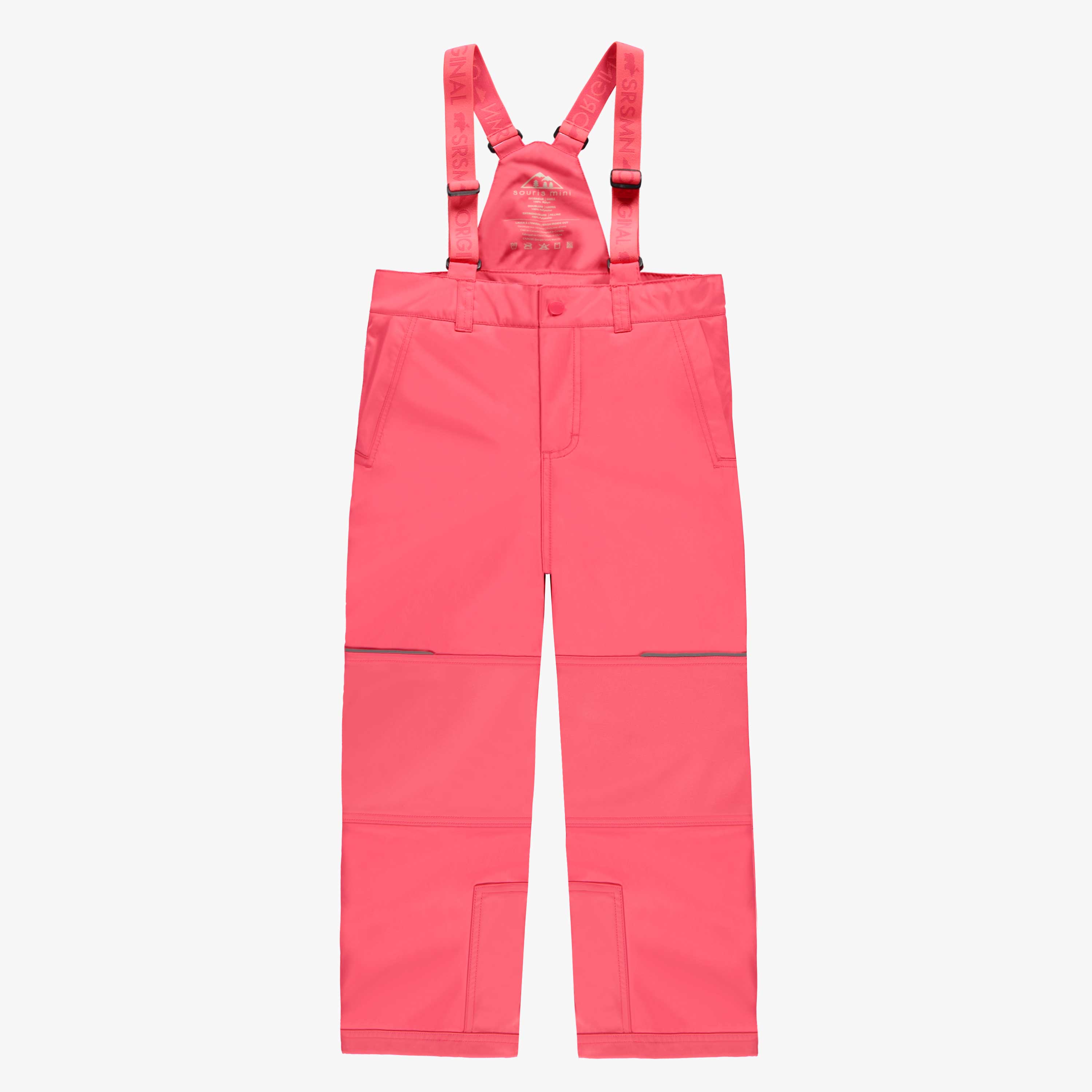 Pantalon de neige de l'habit de neige deux pièces rose à motifs de lamas, enfant