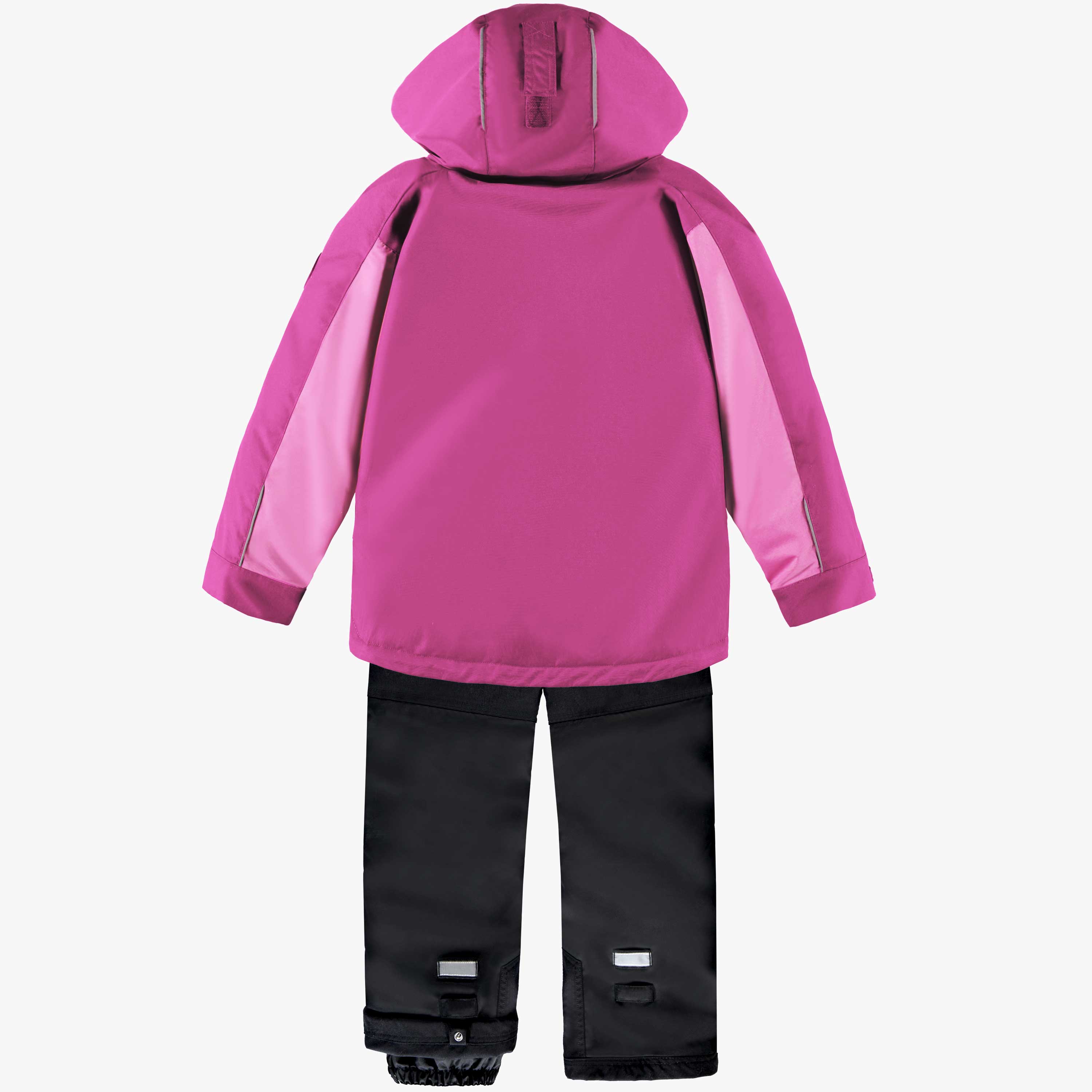 Purple, floral, and black 3-in-1 snowsuit, child