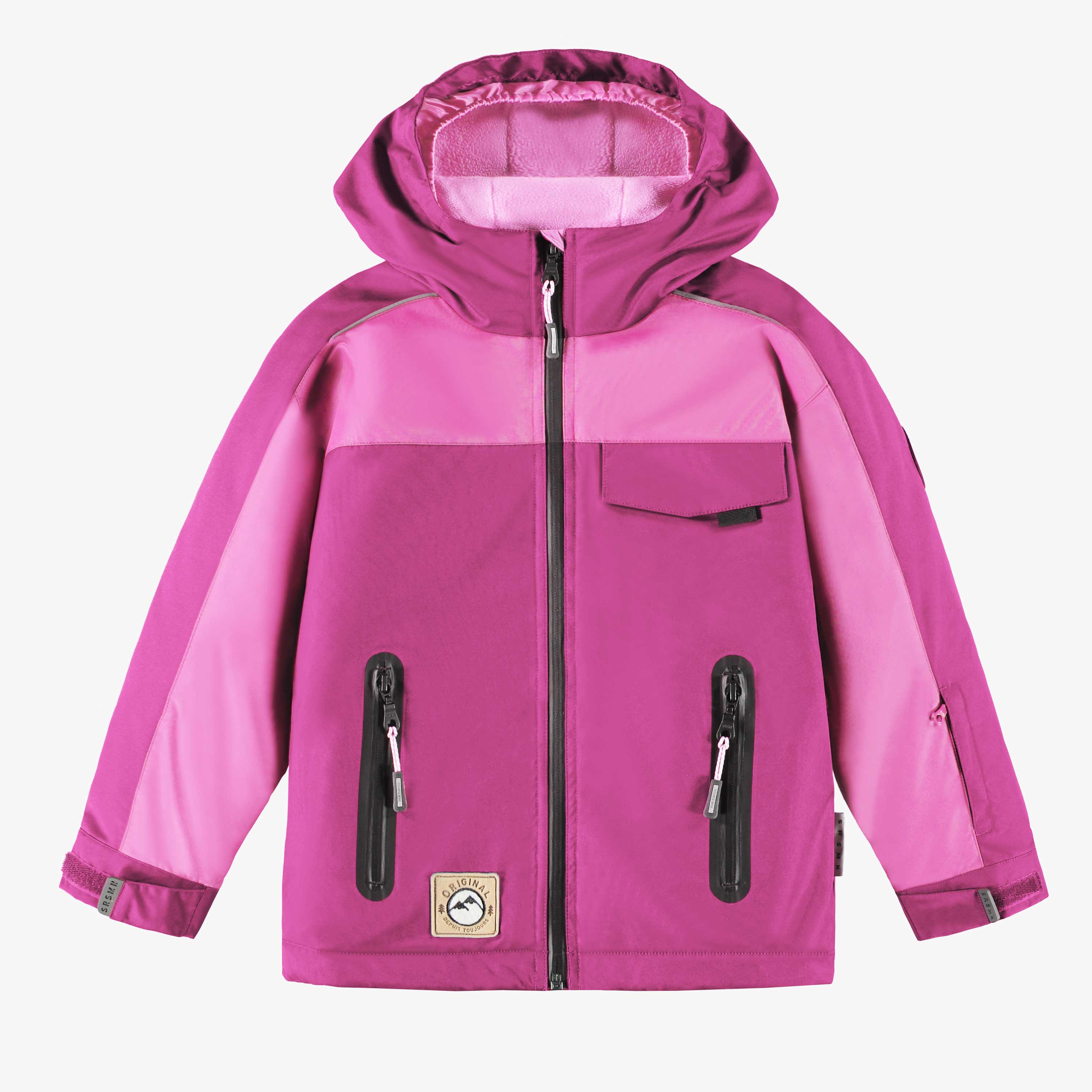 Manteaux de l'habit de neige 3 en 1 mauve, floral et noir, enfant