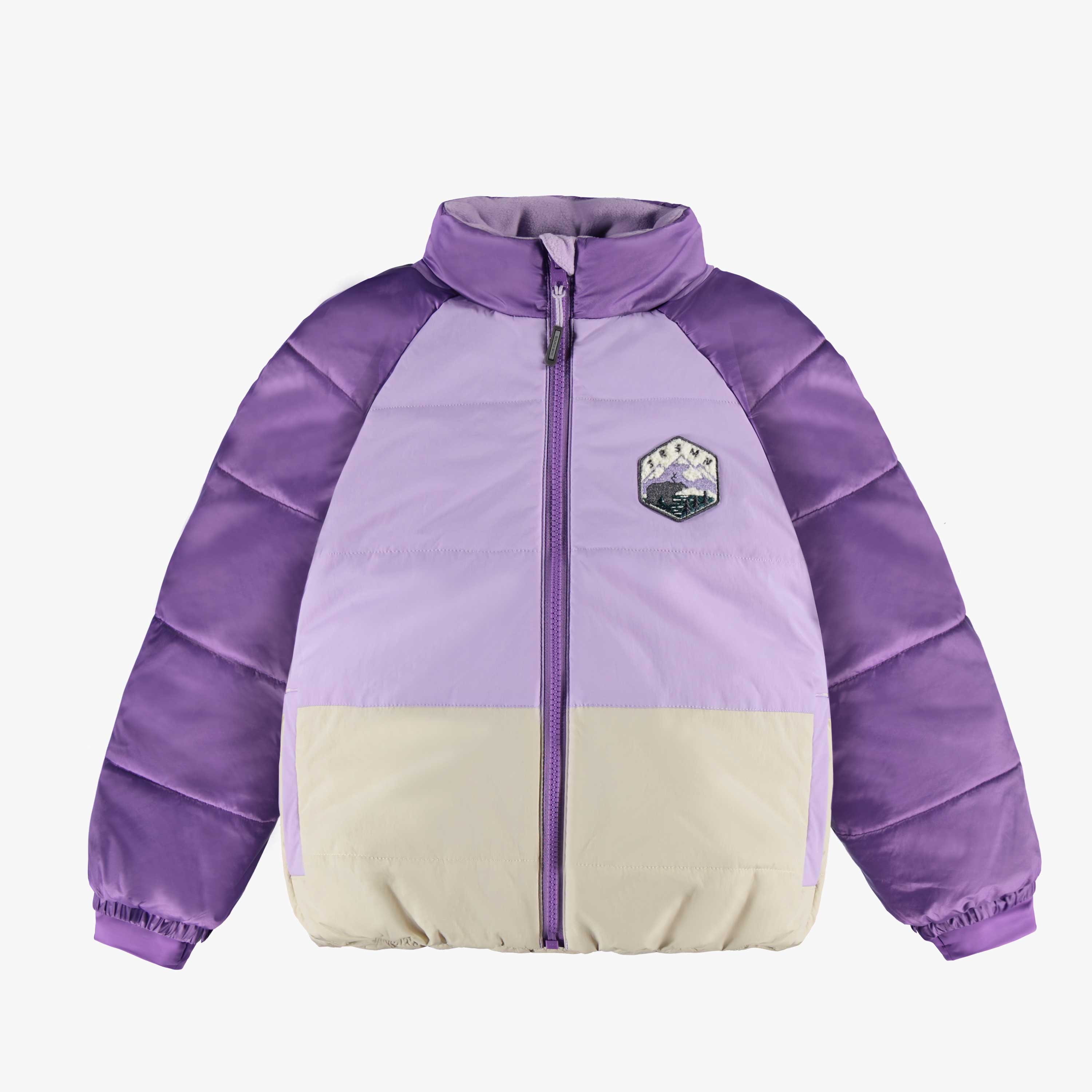 Doudoune du manteau d’hiver 3 en 1 mauve, enfant