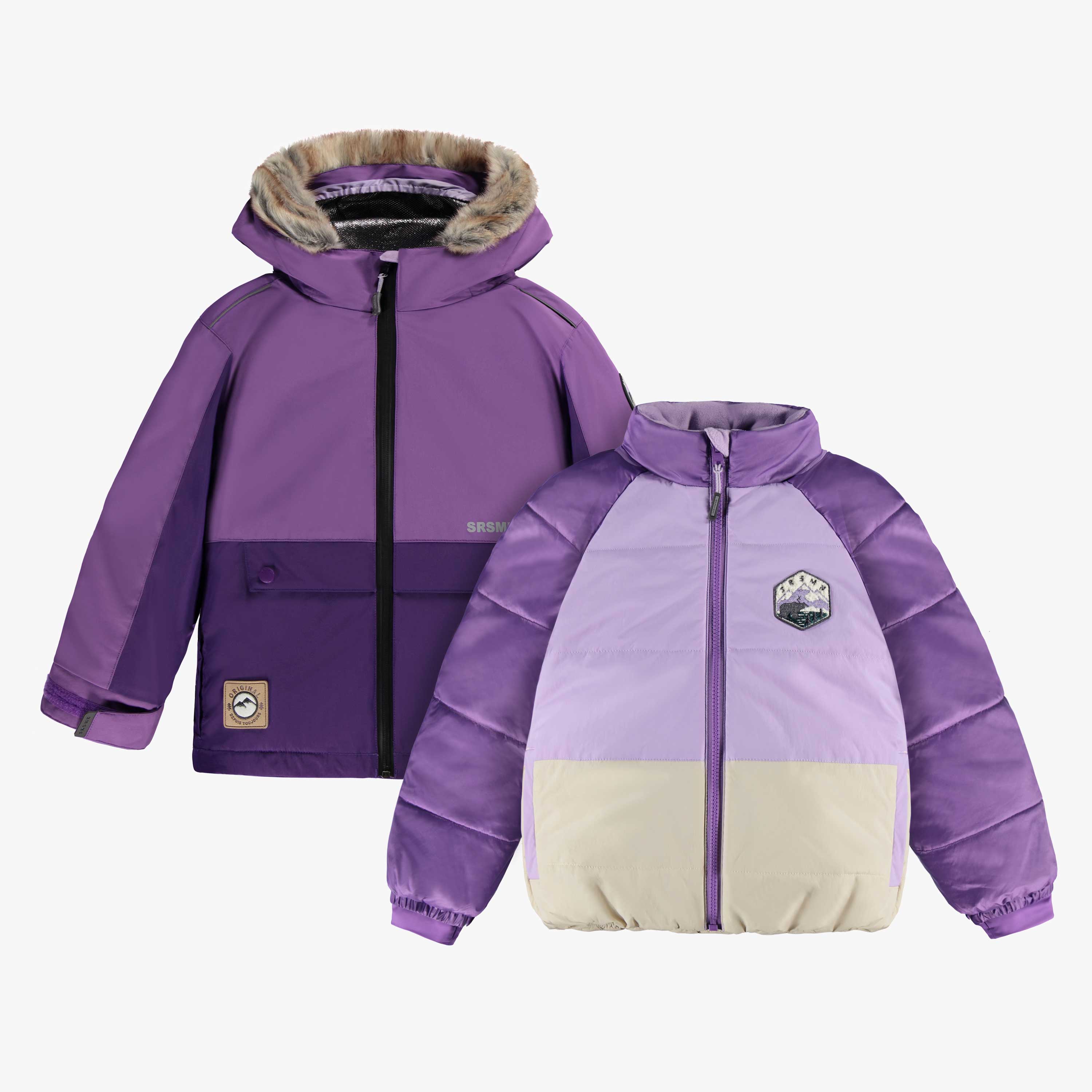 Manteaux d’hiver 3 en 1 mauve, enfant