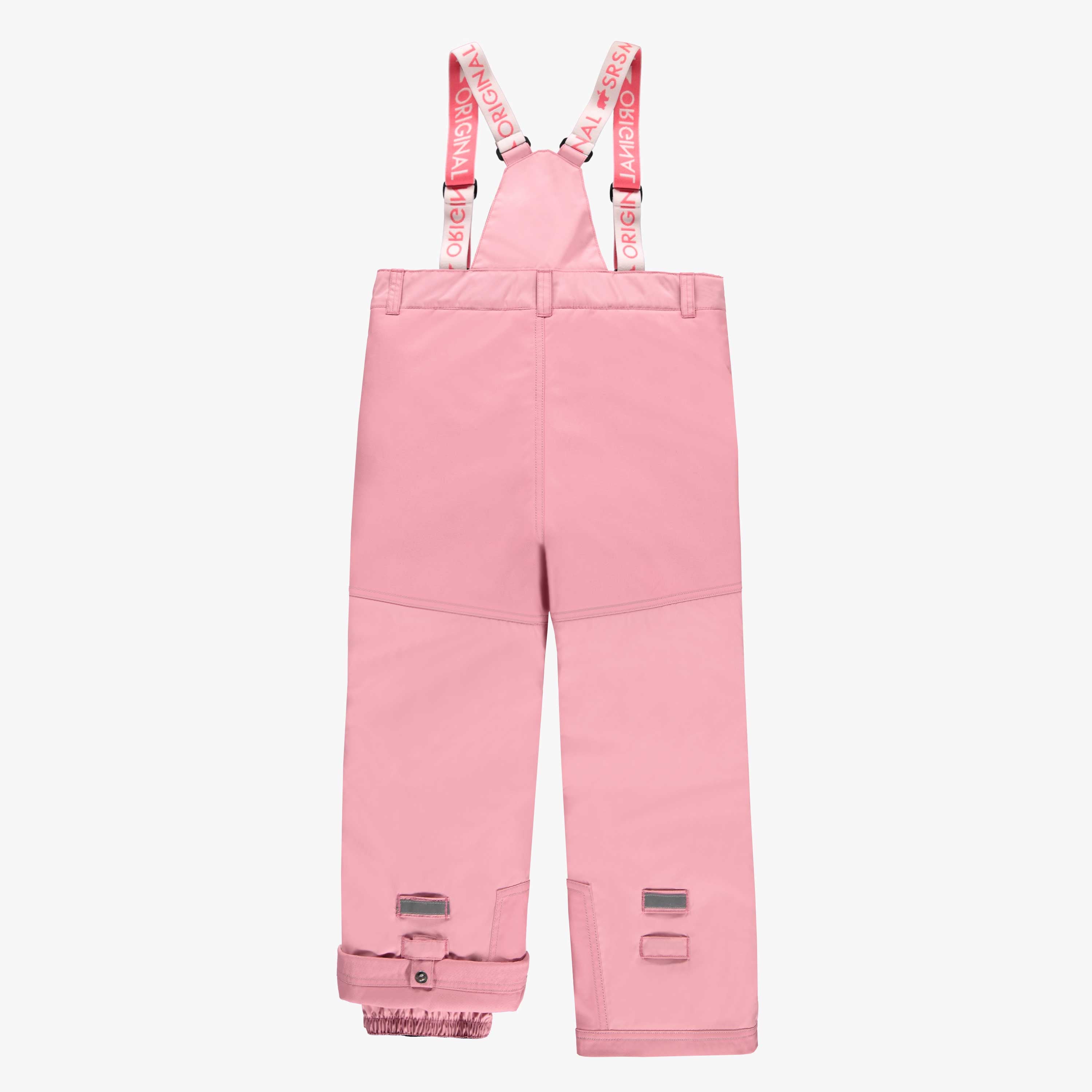 Pink two-piece snowsuit with floral print, child