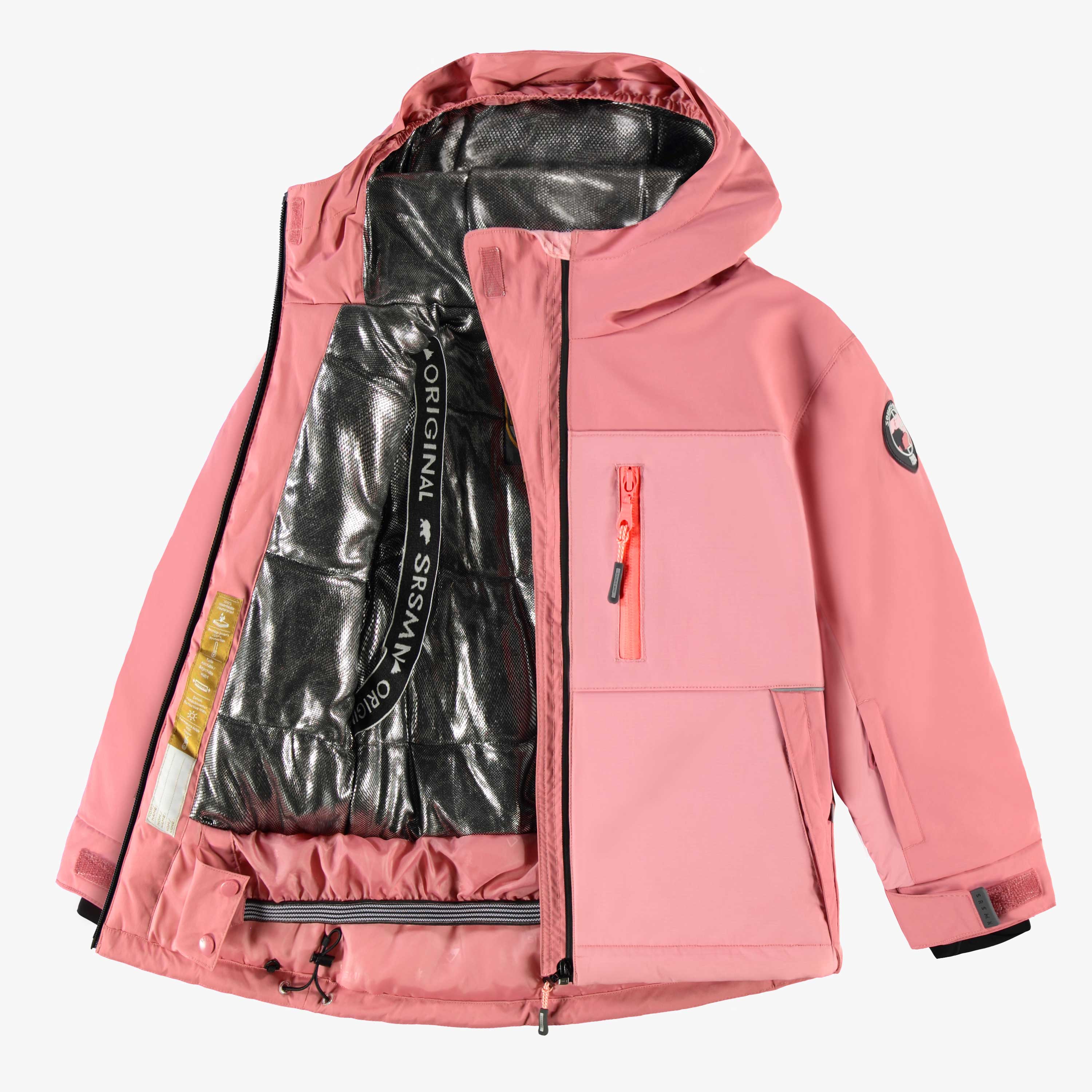 Manteau de l'habit de neige deux pièces PERFO+ rose, enfant