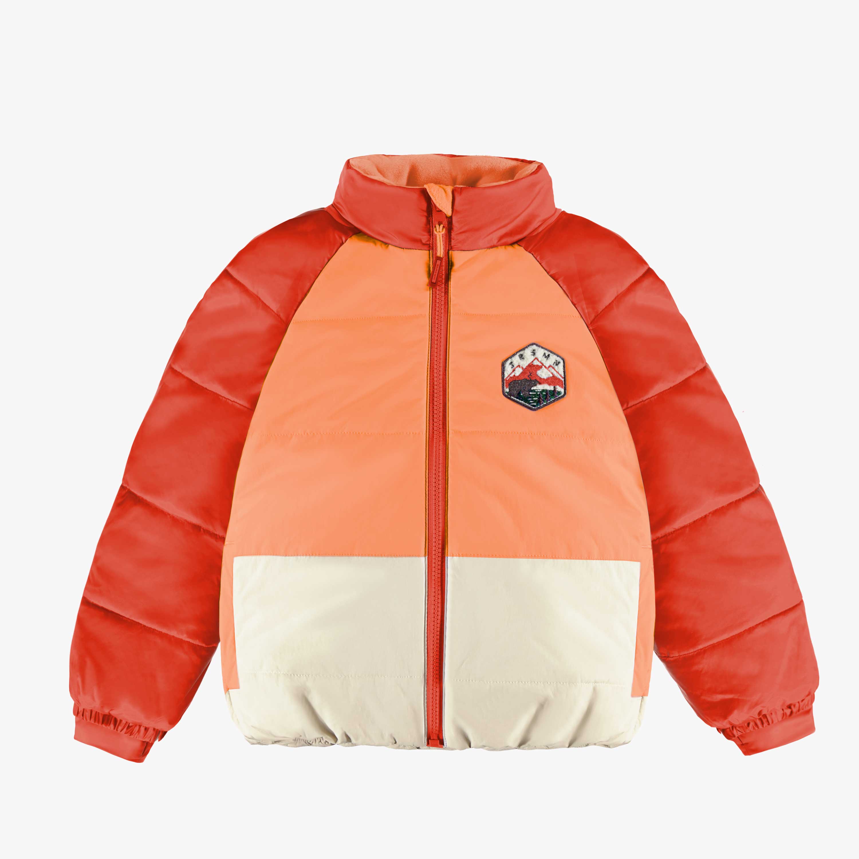 Doudoune du manteau d’hiver 3 en 1 orange, enfant