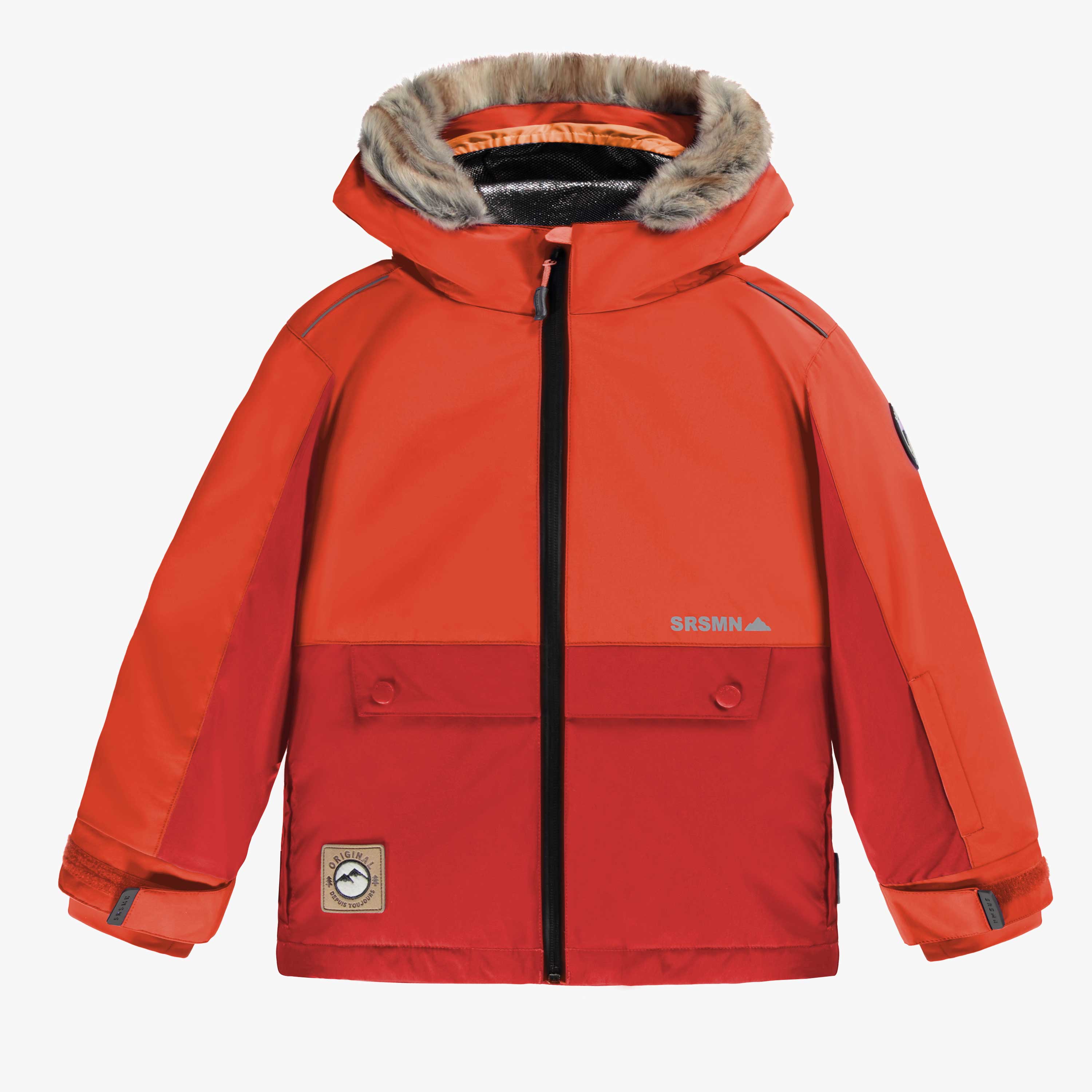 Couche extérieure du manteau d’hiver 3 en 1 orange, enfant