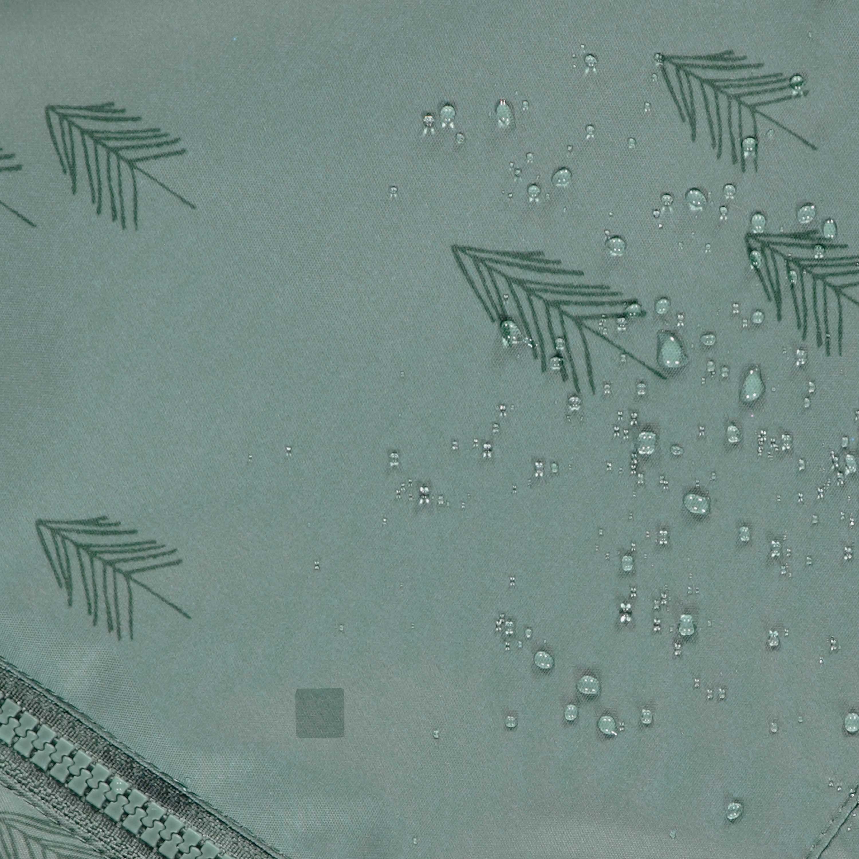 Déperlant de l'habit de neige deux pièces vert avec motifs de sapins, enfant