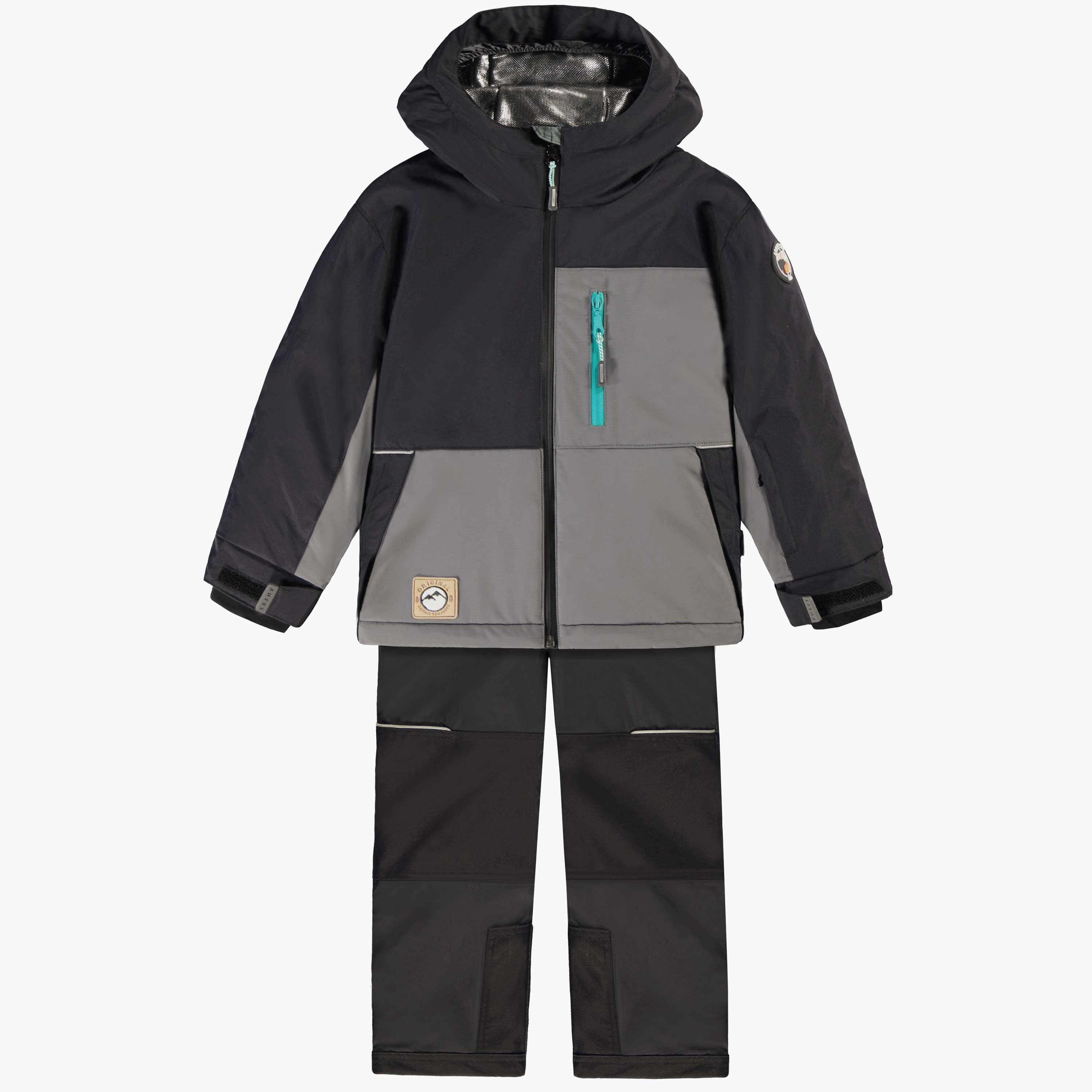 Habit de neige deux pieces PERFO+ noir, enfant