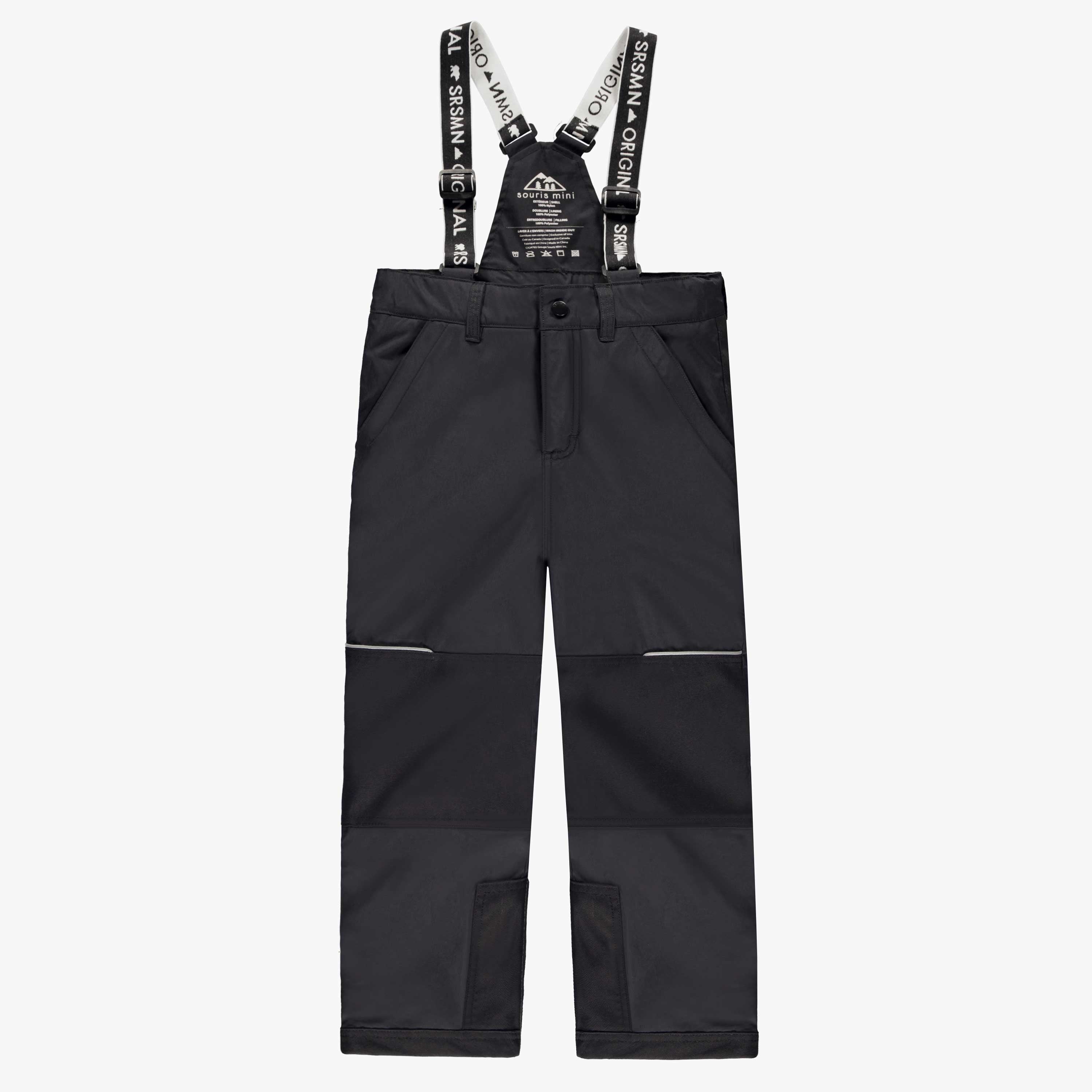 Pantalon de neige de l'habit de neige deux pieces PERFO+ noir, enfant