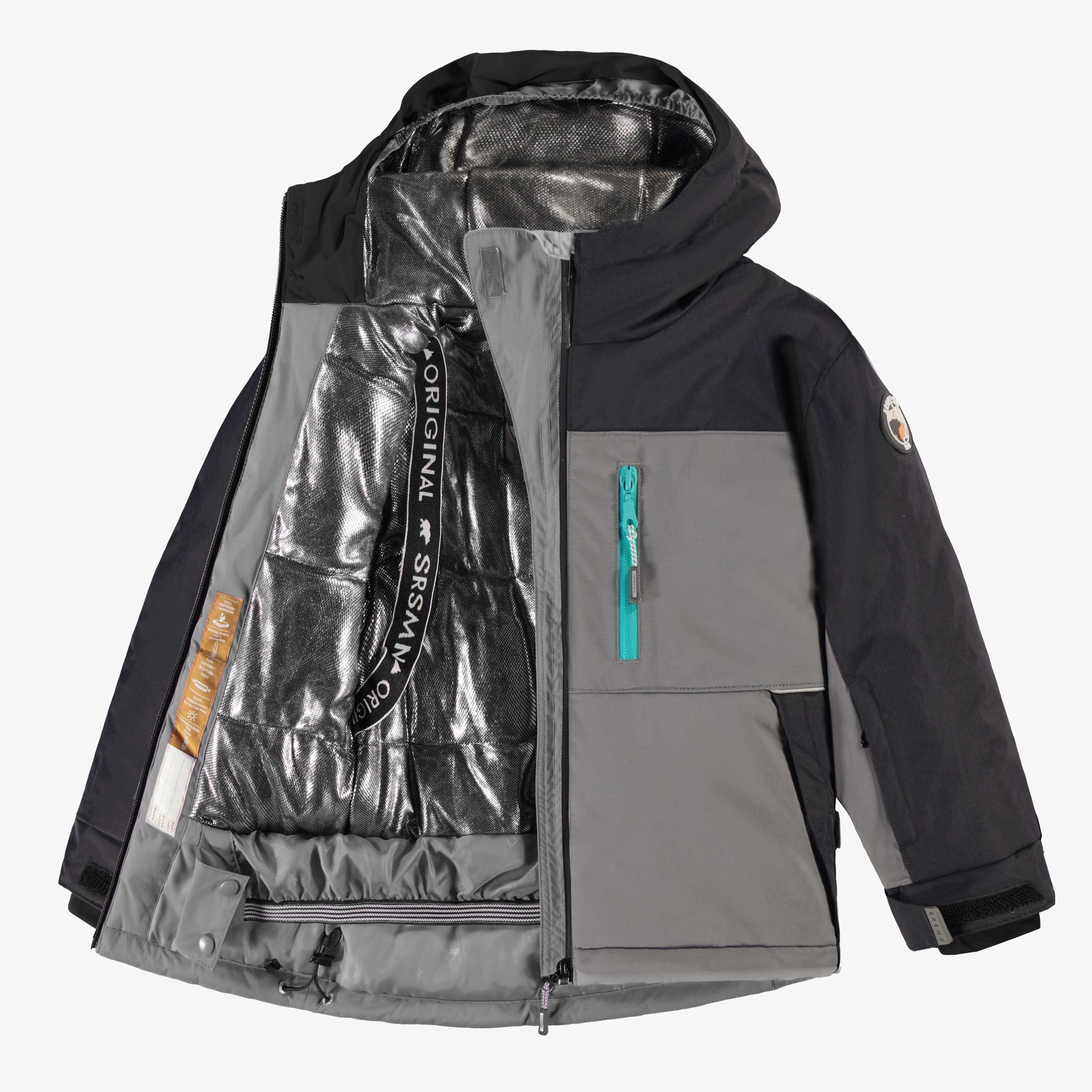 Manteau de l'habit de neige deux pieces PERFO+ noir, enfant