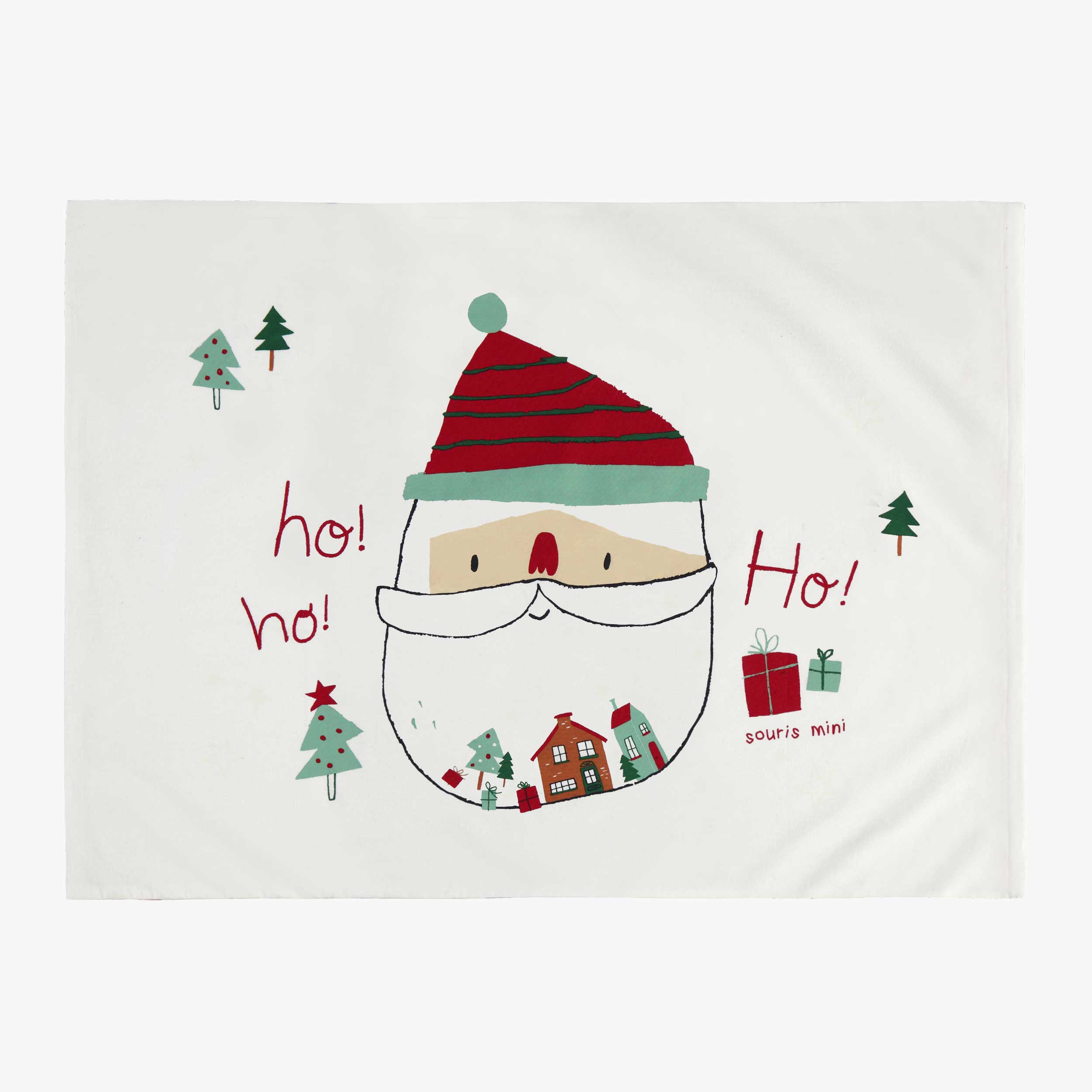 Taie d'oreiller réversible « lettre au père Noël » Côté père Noel