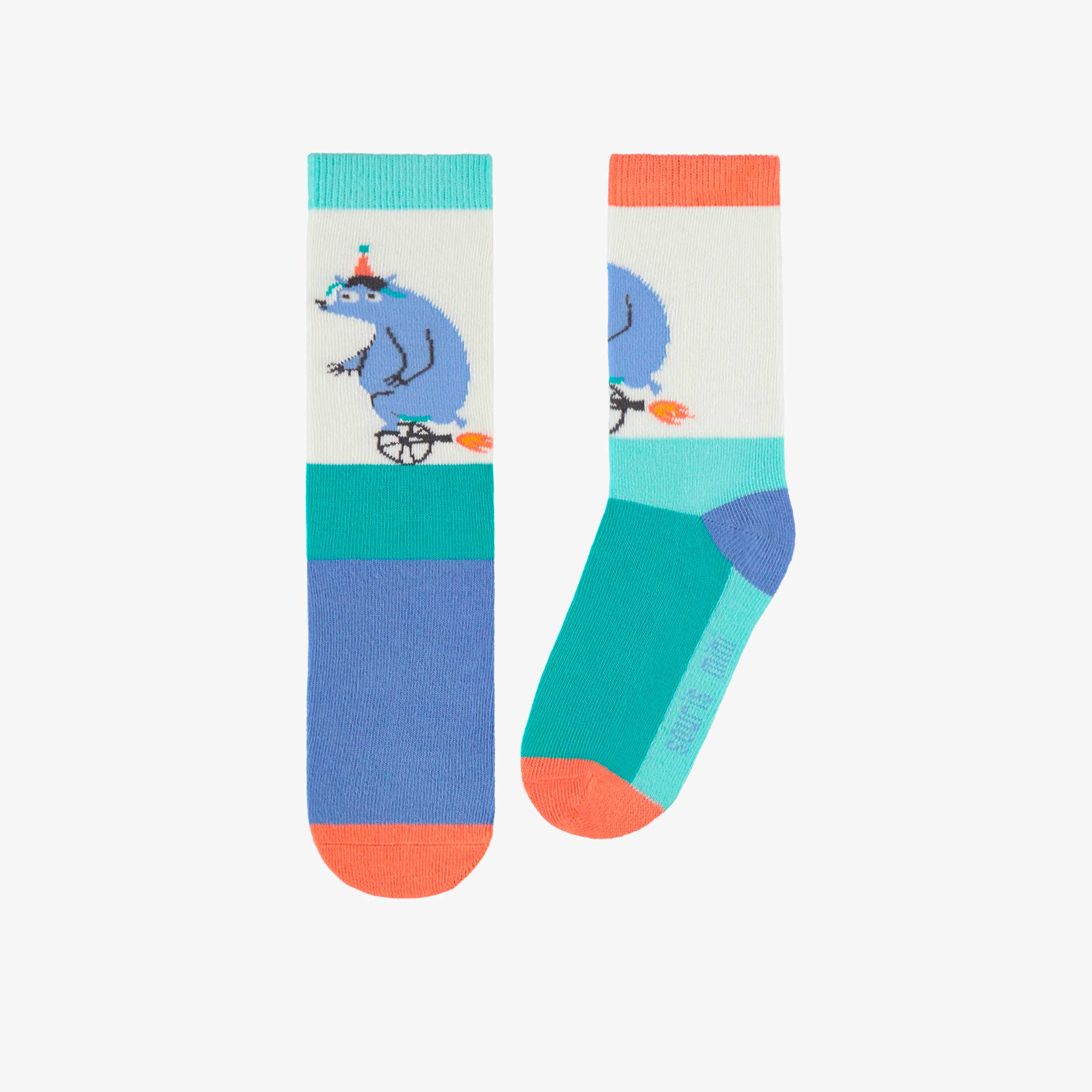 Chaussettes crème avec ours, enfant