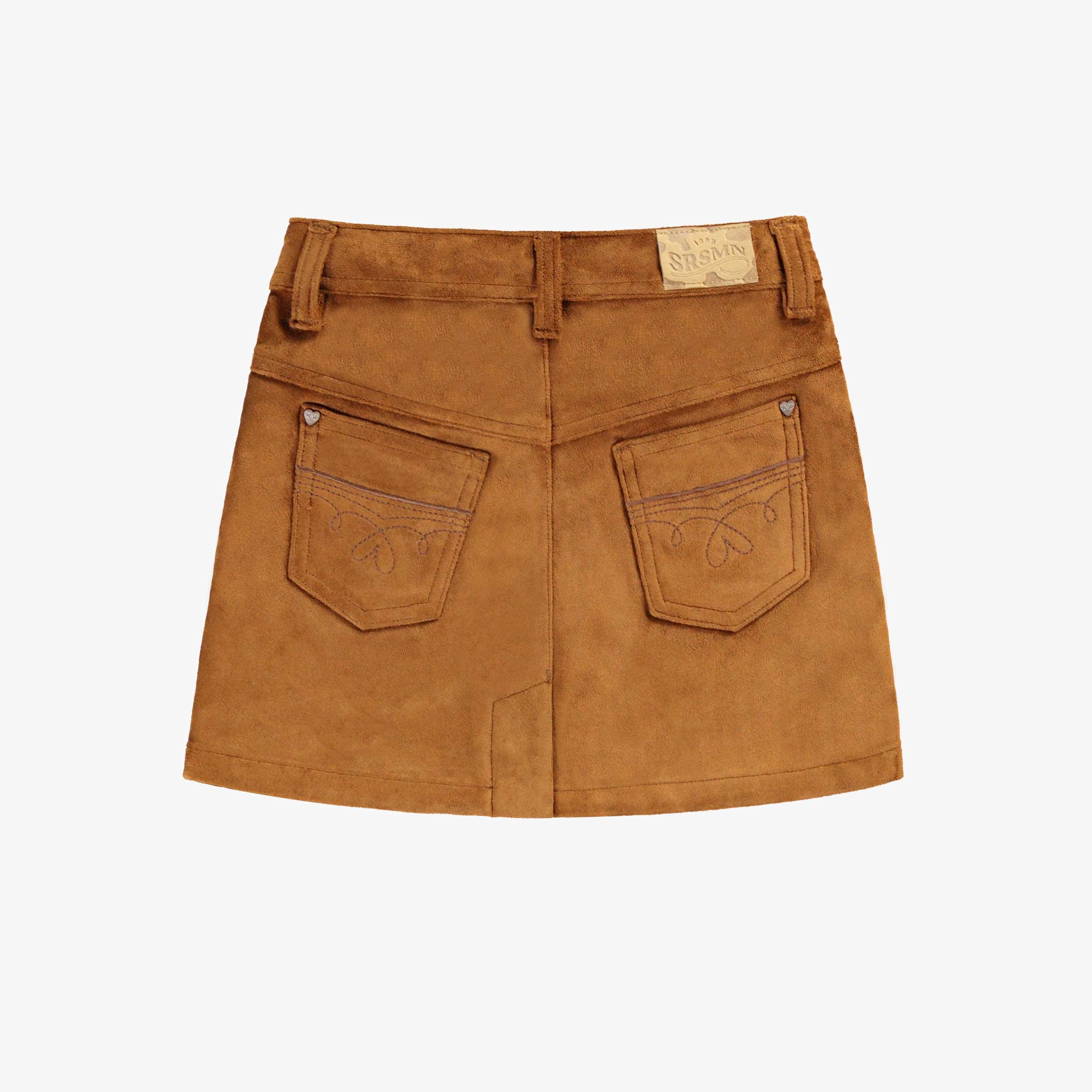 Brown faux suede skirt, child