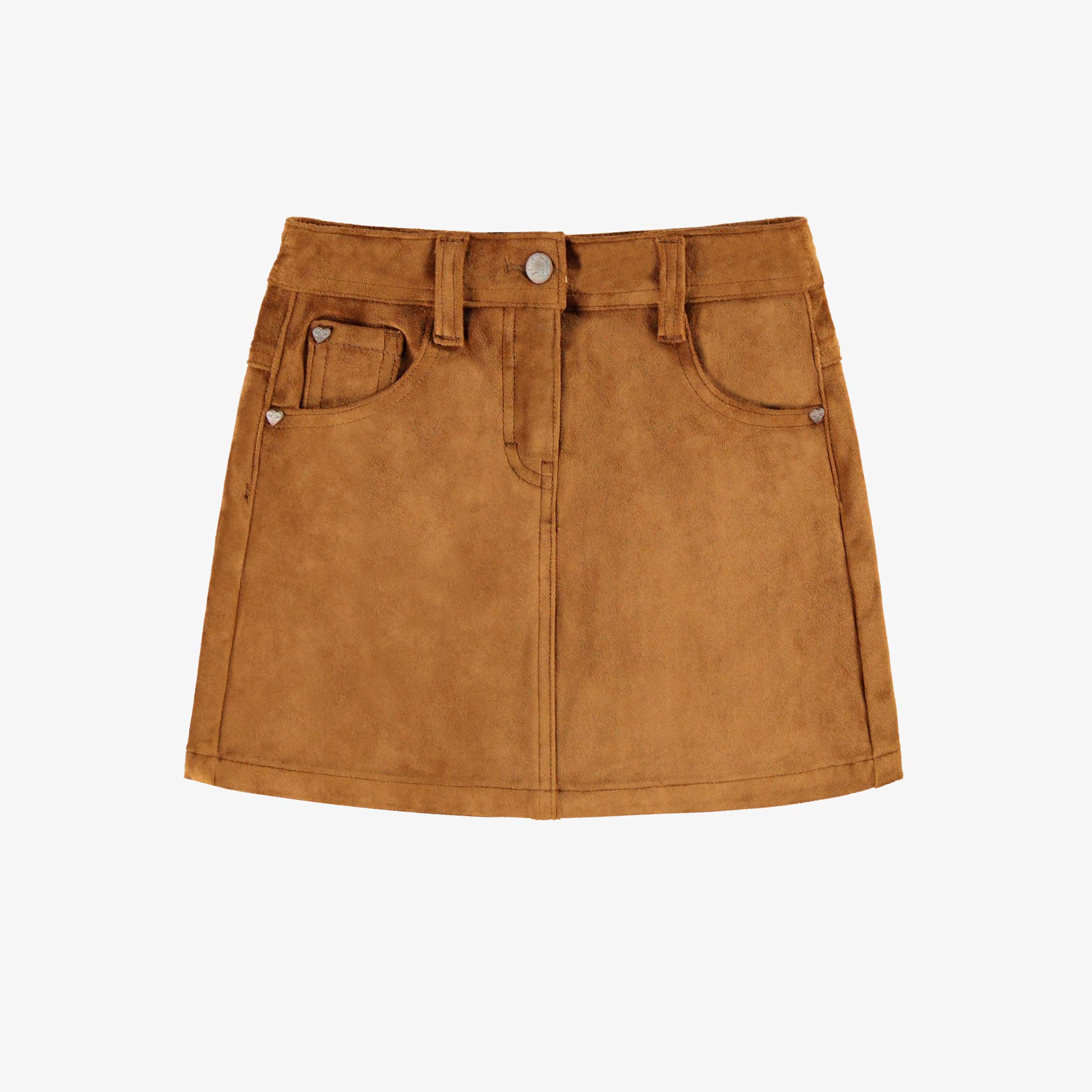 Jupe brune en faux suède, enfant