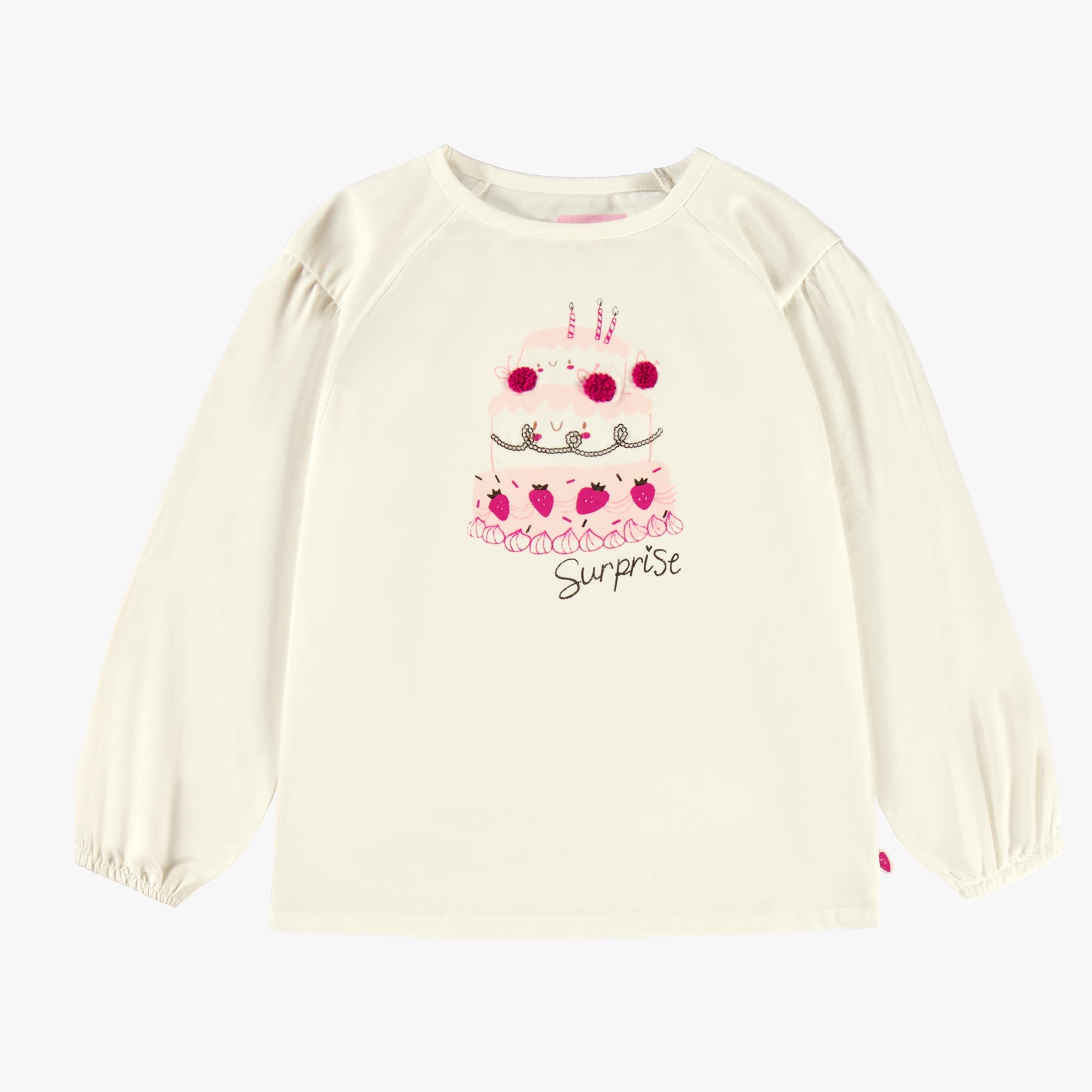 T-shirt crème avec illustration, enfant