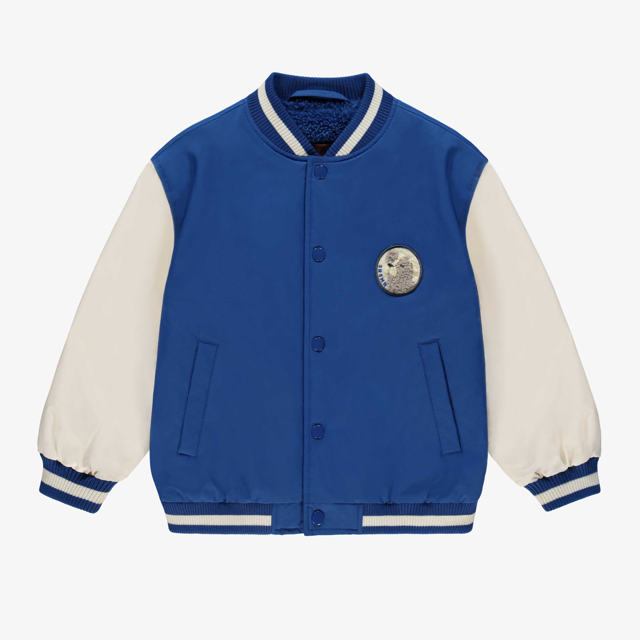Blouson bomber bleu et crème, enfant