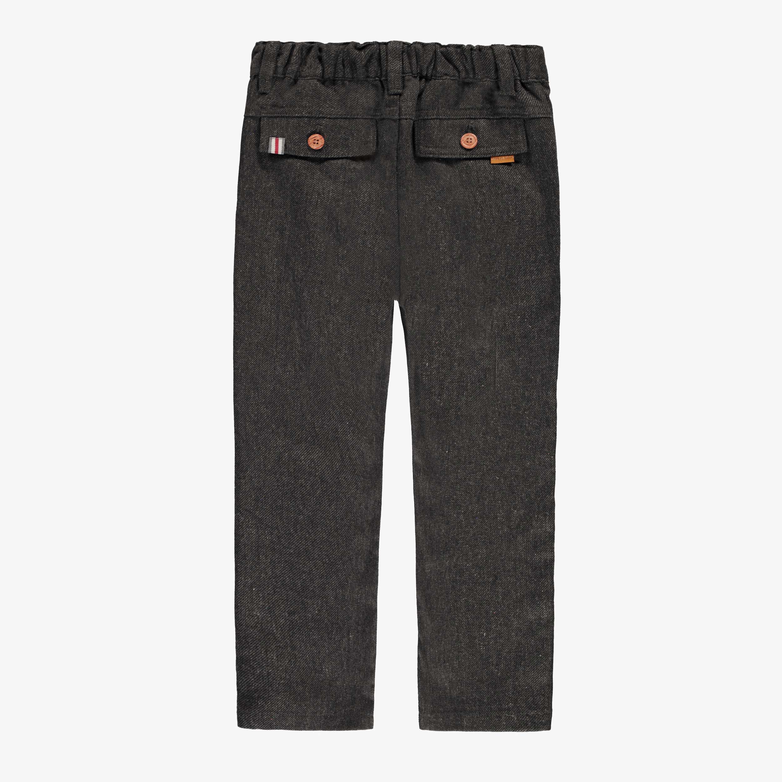 Dos du pantalon gris en flanelle, enfant