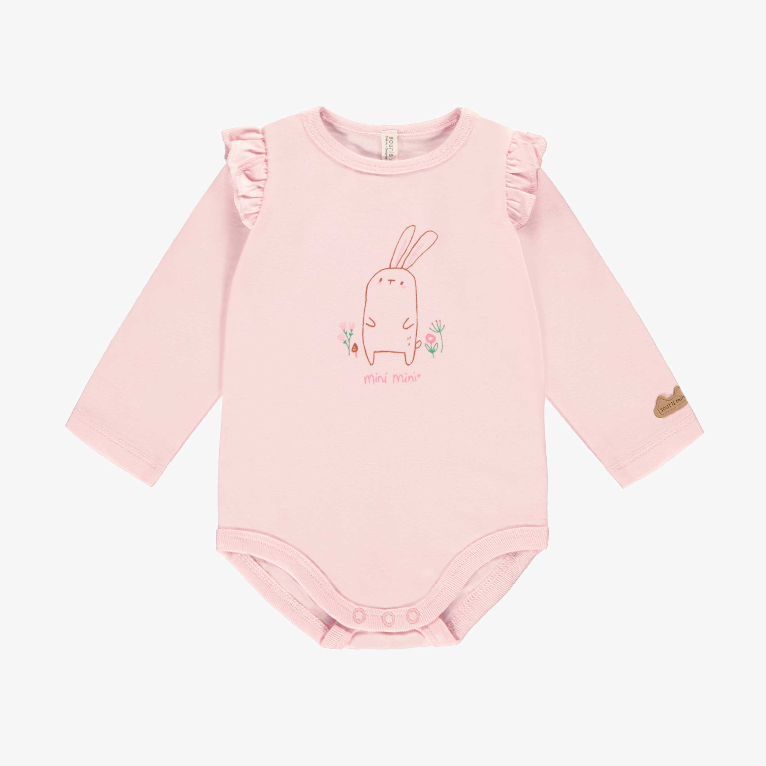 Cache-couche rose avec illustration, naissance