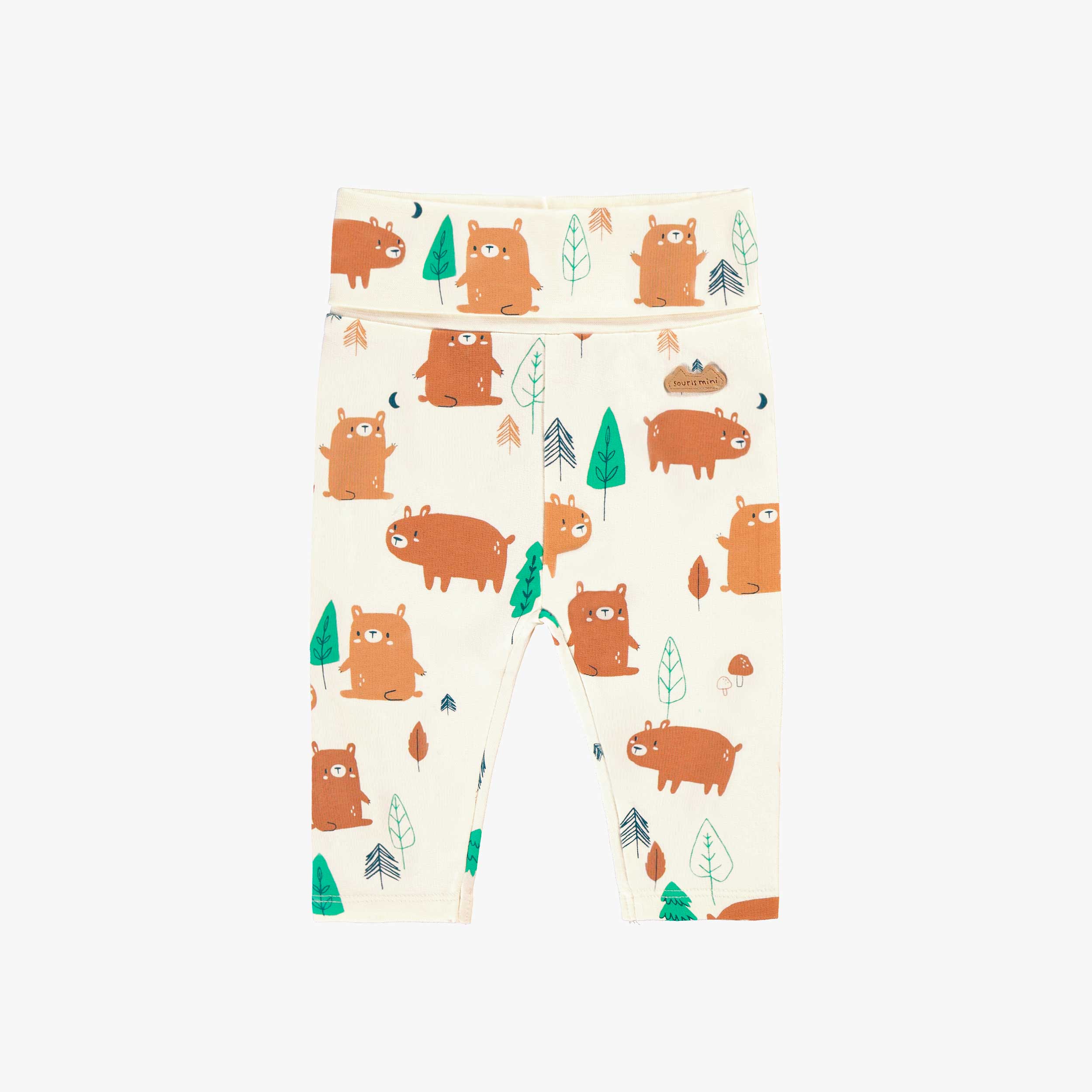 Pantalon évolutif crème à motifs, naissance