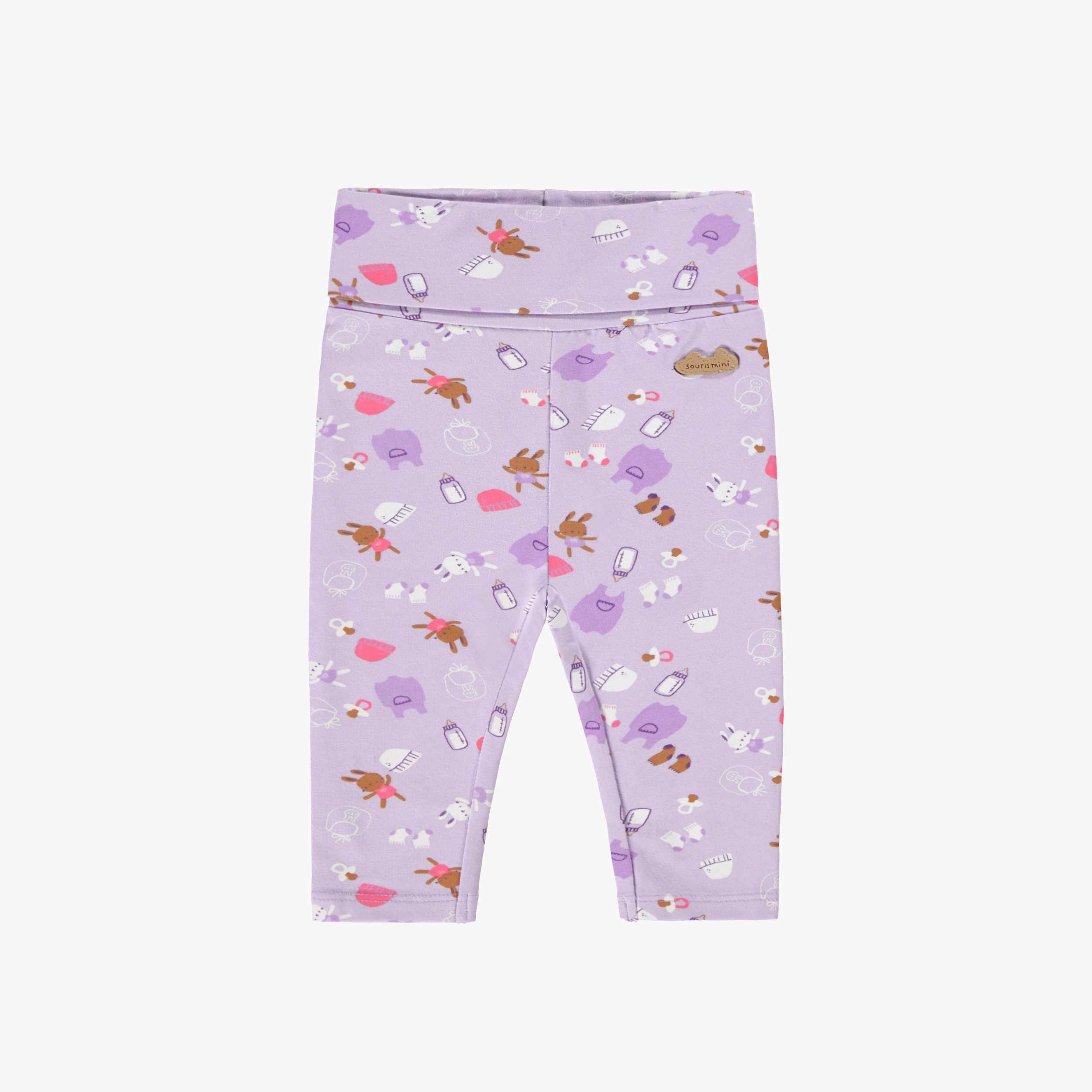 Legging évolutif mauve à motifs, naissance