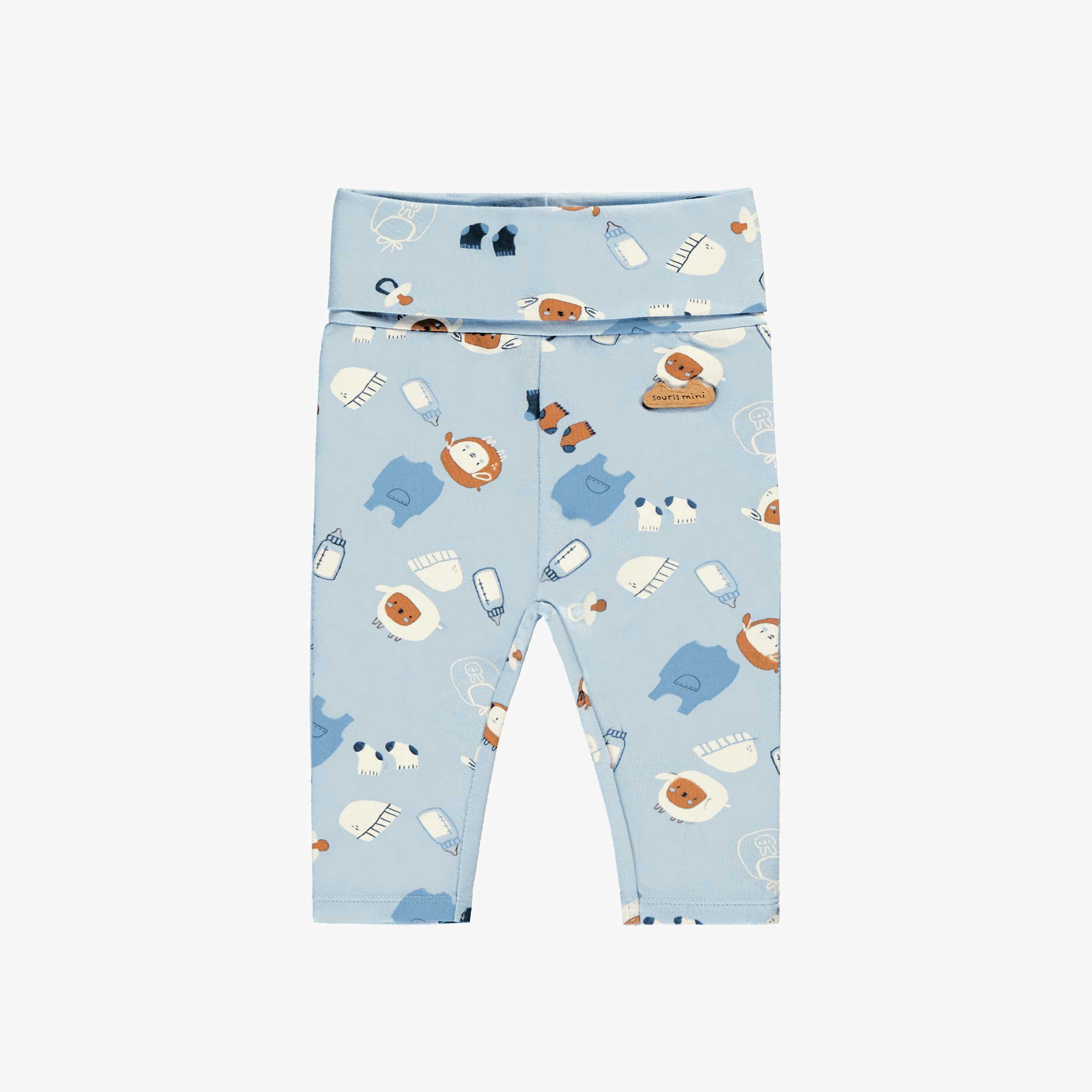 Legging évolutif bleu à motifs, naissance
