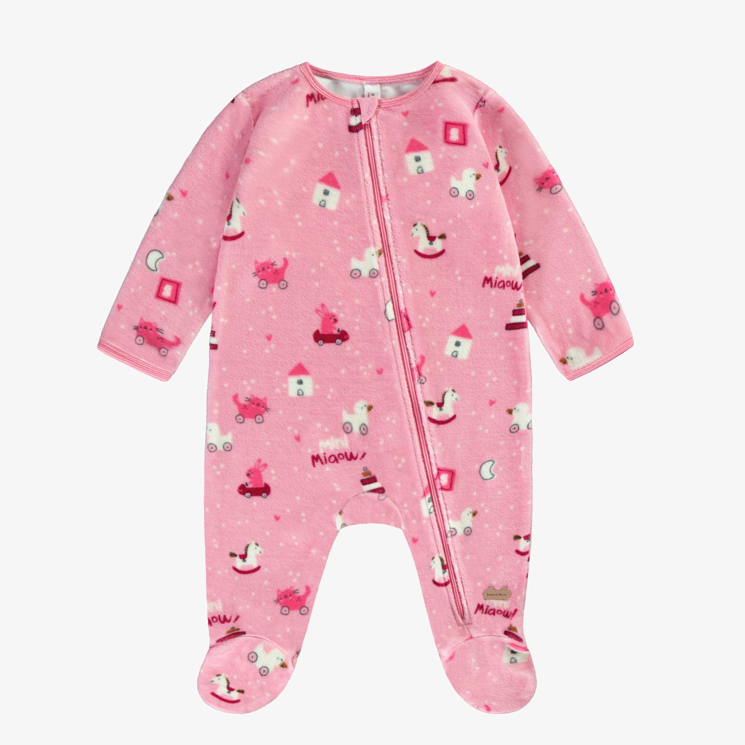 Pyjama rose en velours, naissance